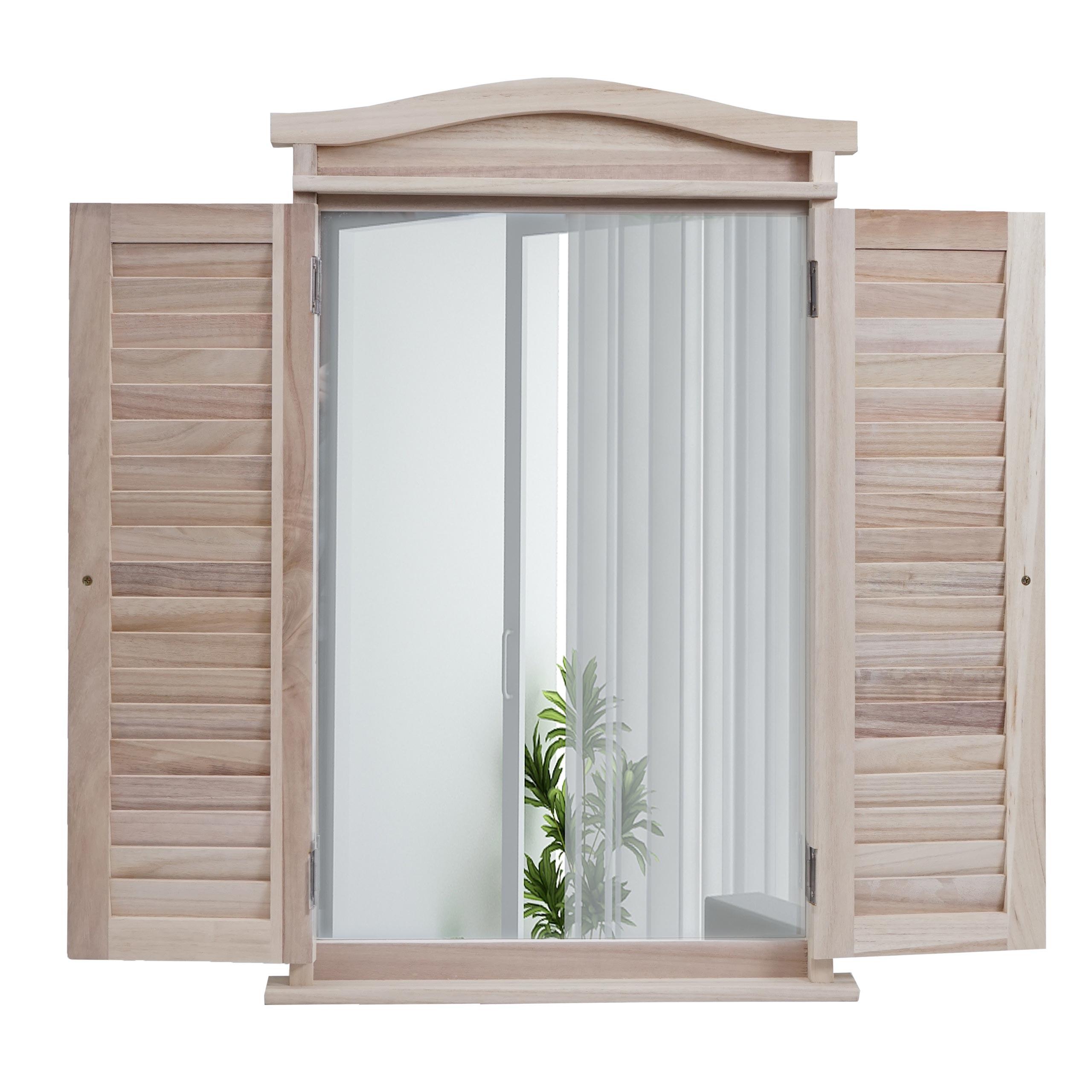wohnli-moebel-suche-800000644642 Wohnli Möbelsuche - WANDSPIEGEL MIT FENSTERLÄDEN Braun