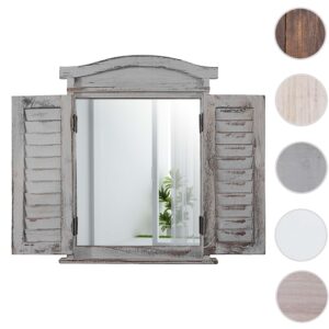 wohnli-moebel-suche-800000644648-1 WANDSPIEGEL MIT FENSTERLÄDEN Hellgrau Holz MCW Spiegel > Wandspiegel Grau