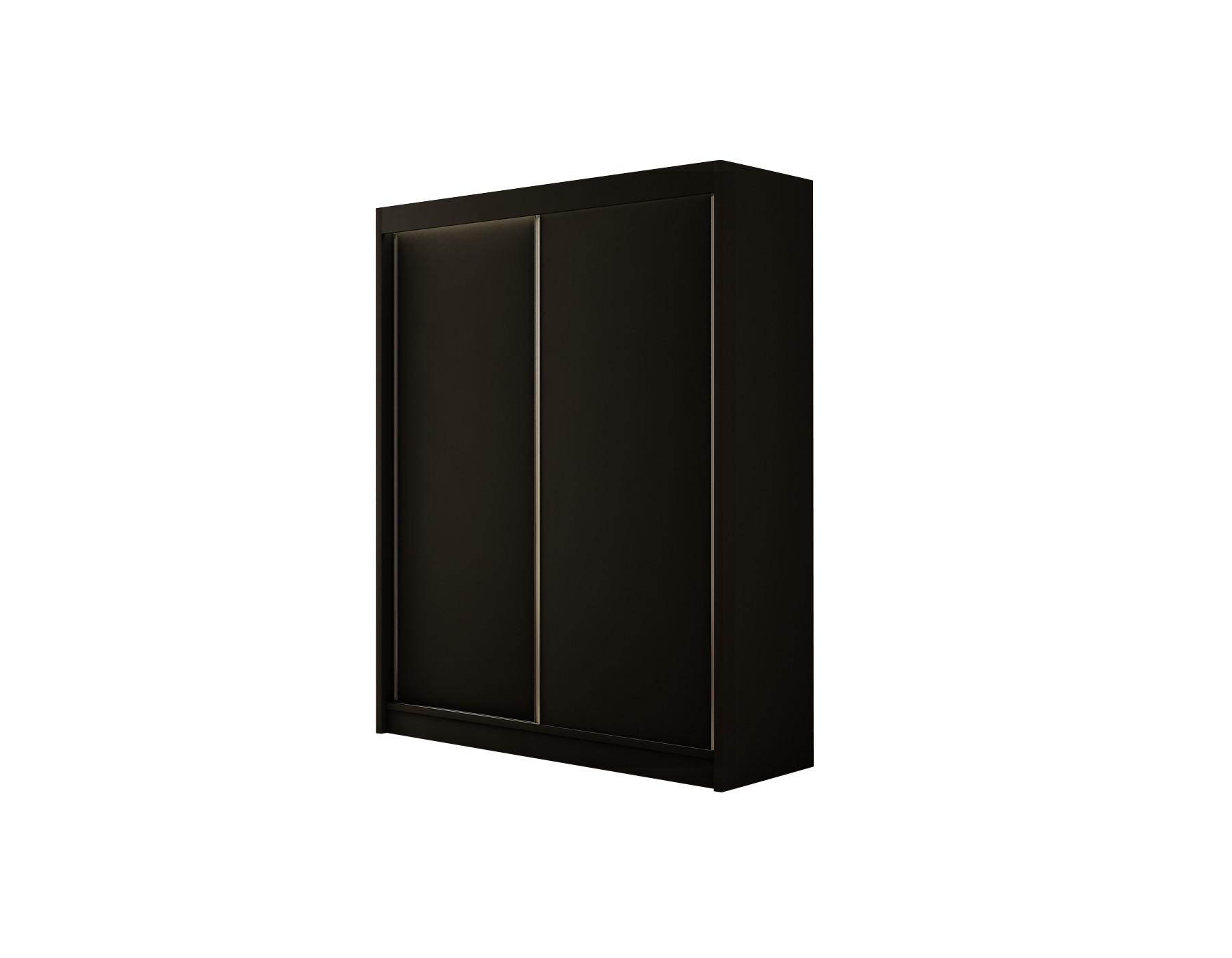 wohnli-moebel-suche-800000645691 Wohnli Möbelsuche - KLEIDERSCHRANK BEROG mit LED - 200 cm - Schwarz