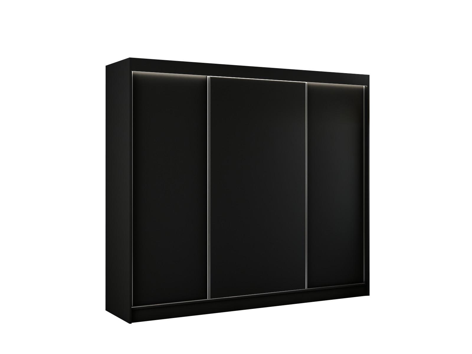wohnli-moebel-suche-800000645693 Wohnli Möbelsuche - KLEIDERSCHRANK BEROG mit LED - 250 cm - Schwarz