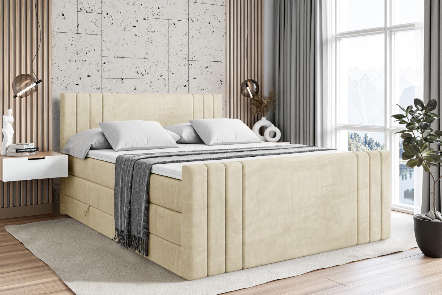 wohnli-moebel-suche-800000646307-1 BOXSPRINGBETT IDRIKO-Z KING - 140x200 - H3/H4 - Beige Holzwerkstoff ALTDECOR Möbel > Betten > Boxspringbetten Beige