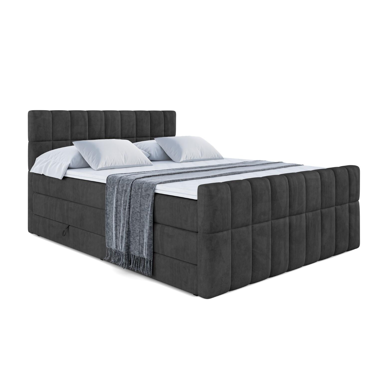 Wohnli Möbelsuche - BOXSPRINGBETT MIAMI-Z KING - 180x200 - H3/H4 - Schwarz