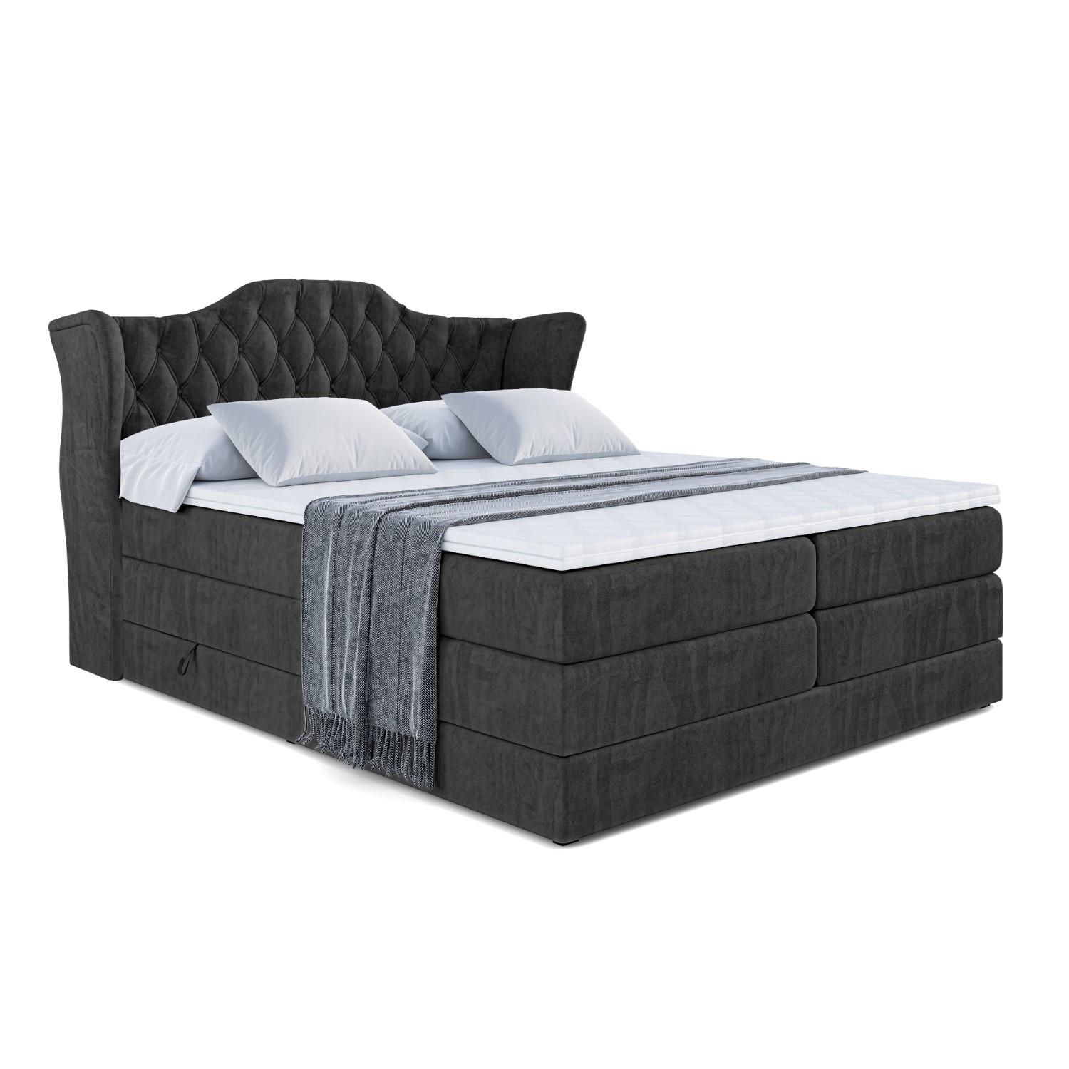 wohnli-moebel-suche-800000646334 Wohnli Möbelsuche - BOXSPRINGBETT VILA KING - 160x200 - H3/H4 - Schwarz