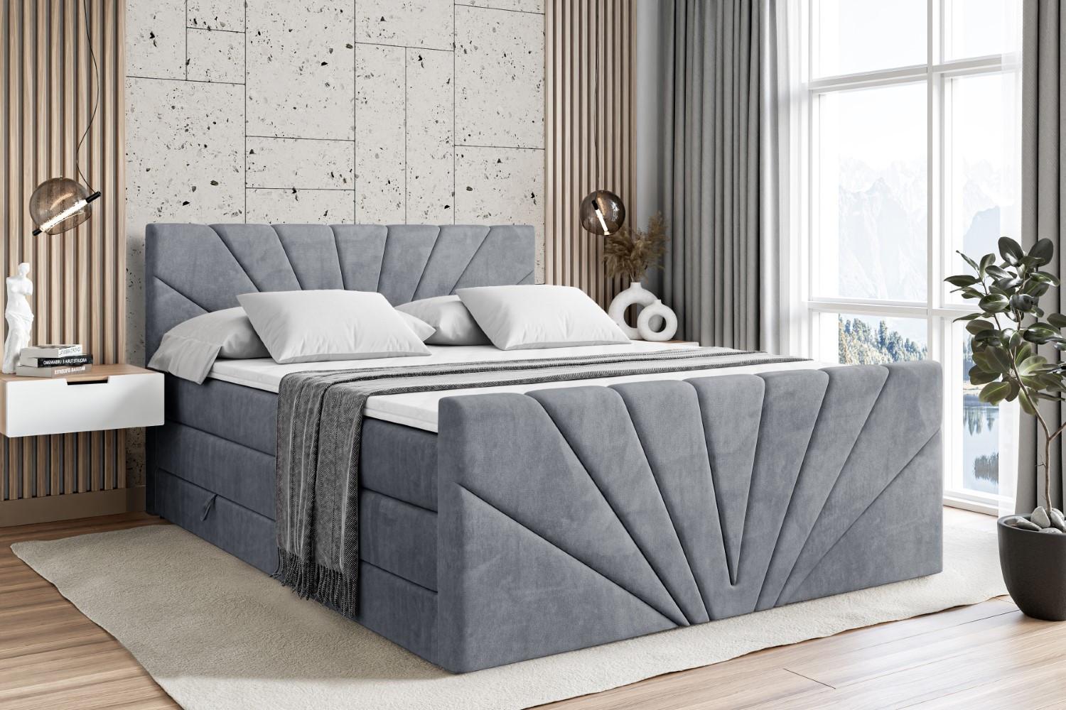 wohnli-moebel-suche-800000646361-1 BOXSPRINGBETT MILTIO-Z KING - 200x200 - H3/H4 - Grau Holzwerkstoff ALTDECOR Möbel > Betten > Boxspringbetten Grau