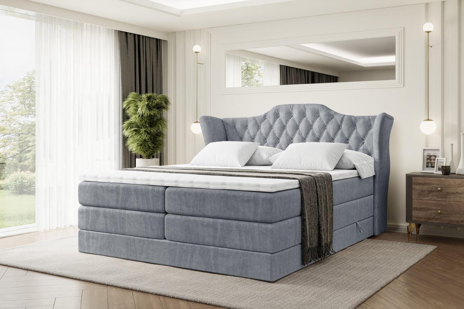 wohnli-moebel-suche-800000646374-1 BOXSPRINGBETT VILA KING - 120x200 - H3/H4 - Grau Holzwerkstoff ALTDECOR Möbel > Betten > Boxspringbetten Grau