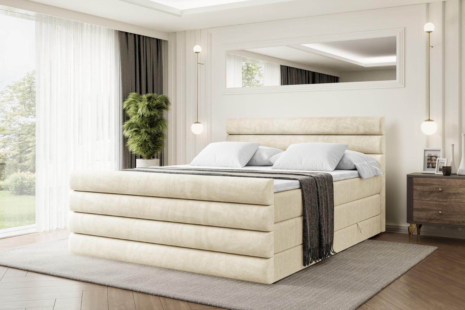 wohnli-moebel-suche-800000646377-1 BOXSPRINGBETT CELESTIA-Z KING - 200x200 - H3/H4 - Beige Holzwerkstoff ALTDECOR Möbel > Betten > Boxspringbetten Beige