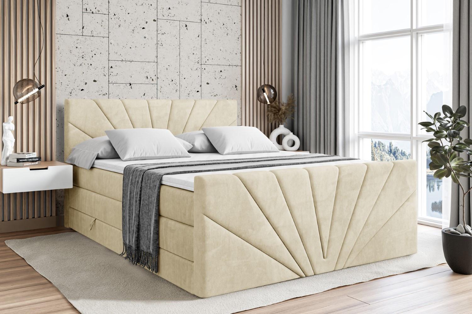 wohnli-moebel-suche-800000646383-1 BOXSPRINGBETT MILTIO-Z KING - 120x200 - H3/H4 - Beige Holzwerkstoff ALTDECOR Möbel > Betten > Boxspringbetten Beige