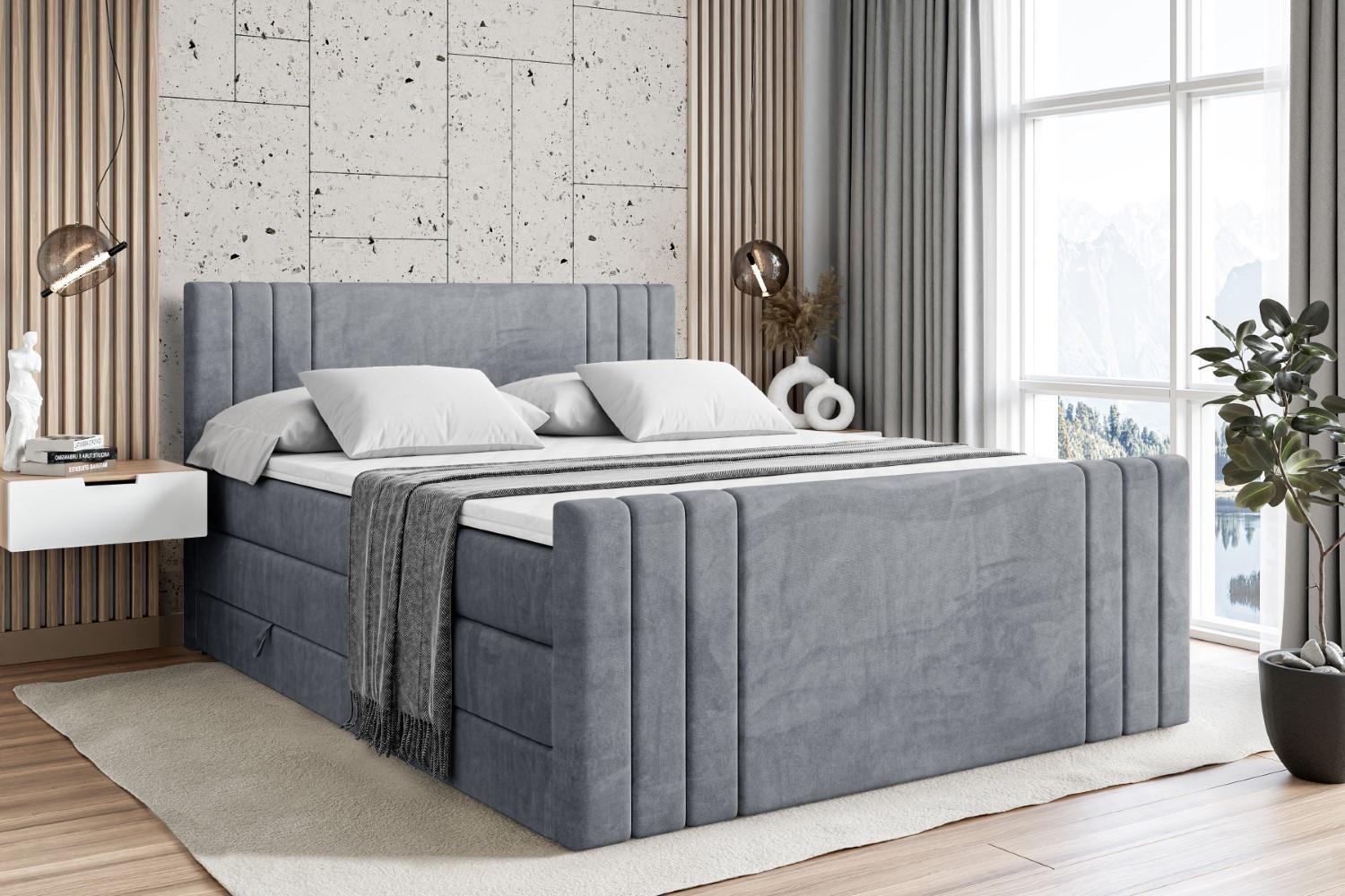 wohnli-moebel-suche-800000646424-1 BOXSPRINGBETT IDRIKO-Z KING - 160x200 - H3/H4 - Grau Holzwerkstoff ALTDECOR Möbel > Betten > Boxspringbetten Grau