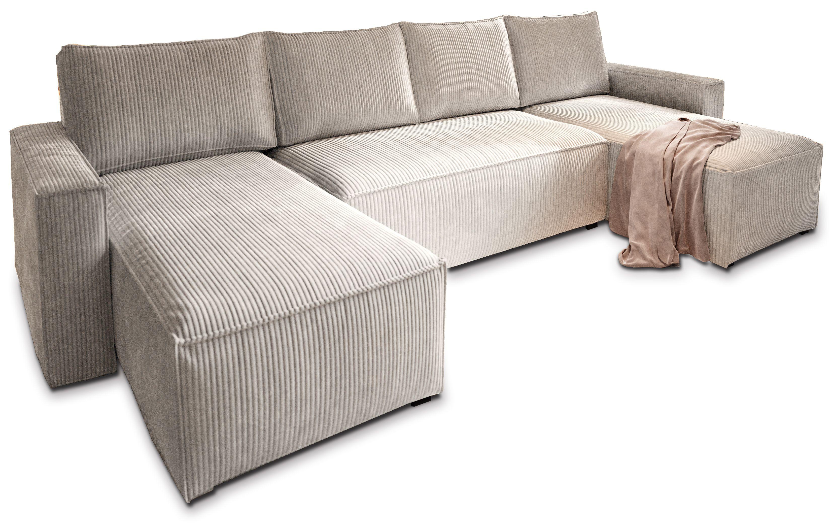 wohnli-moebel-suche-800000646607 Wohnli Möbelsuche - WOHNLANDSCHAFT ASPRA Creme Kordstoff mit Schlaffunktion