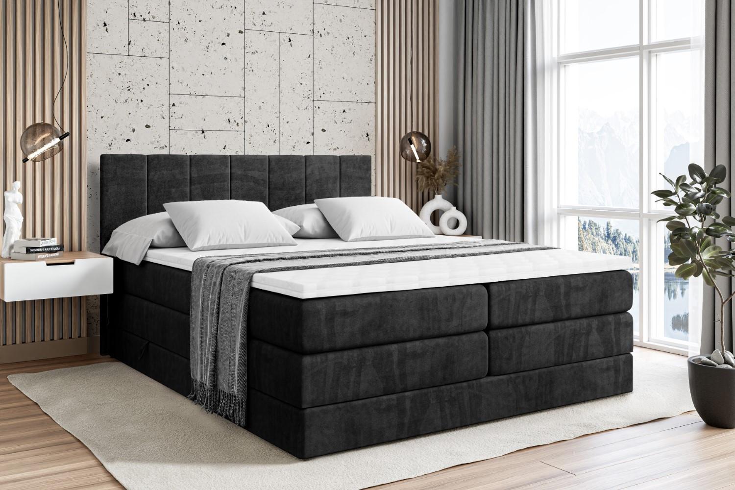 wohnli-moebel-suche-800000646736-1 BOXSPRINGBETT MOETI KING - 120x200 - H3/H4 - Schwarz Holzwerkstoff ALTDECOR Möbel > Betten > Boxspringbetten Schwarz