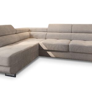 Wohnli Möbelsuche - ECKSOFA APIRO L-S Beige Kordstoff mit Schlaffunktion