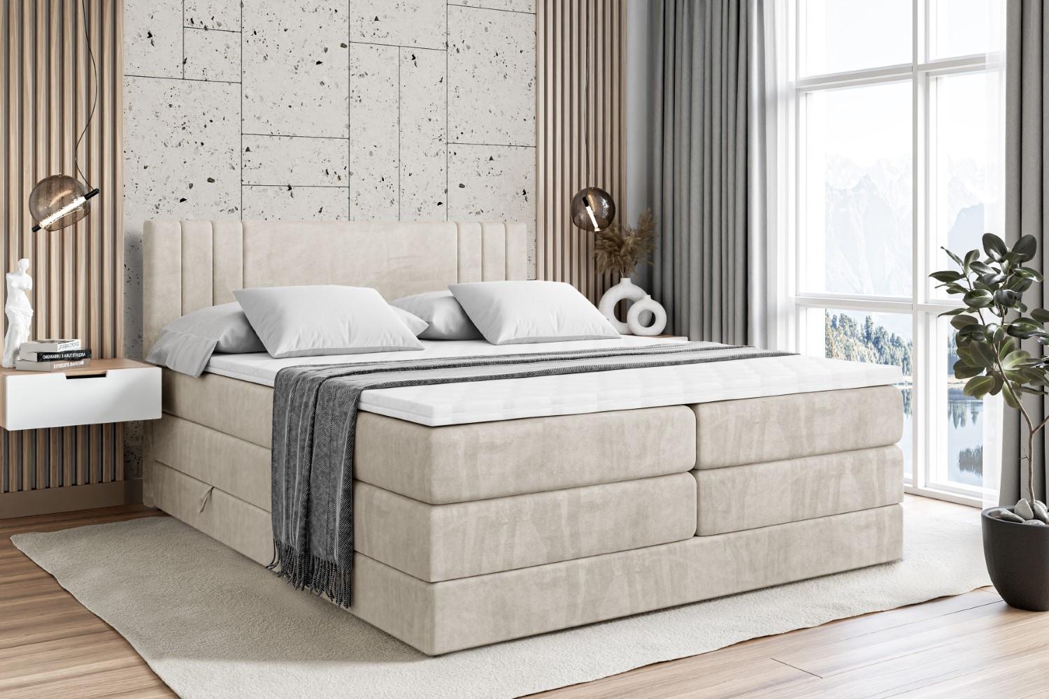BOXSPRINGBETT IDRIKO KING - 120x200 - H3/H4 - Creme Holzwerkstoff ALTDECOR Möbel > Betten > Boxspringbetten Weiß