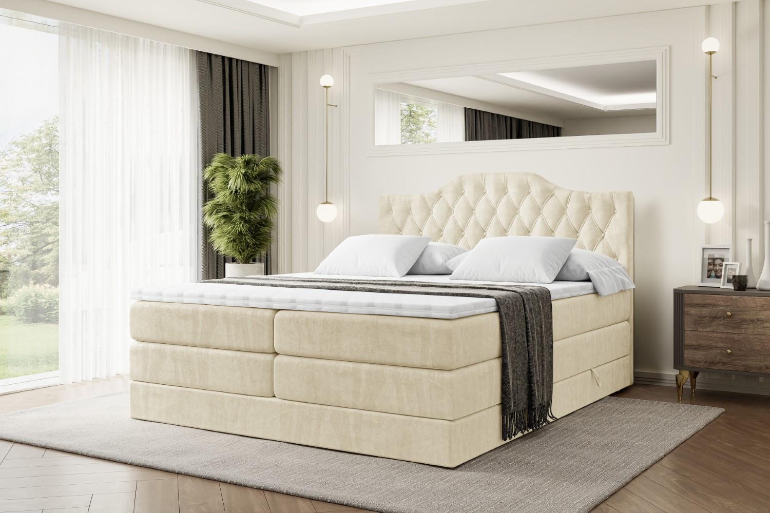 wohnli-moebel-suche-800000646876-1 BOXSPRINGBETT VILA-1 KING - 140x200 - H3/H4 - Beige Holzwerkstoff ALTDECOR Möbel > Betten > Boxspringbetten Beige