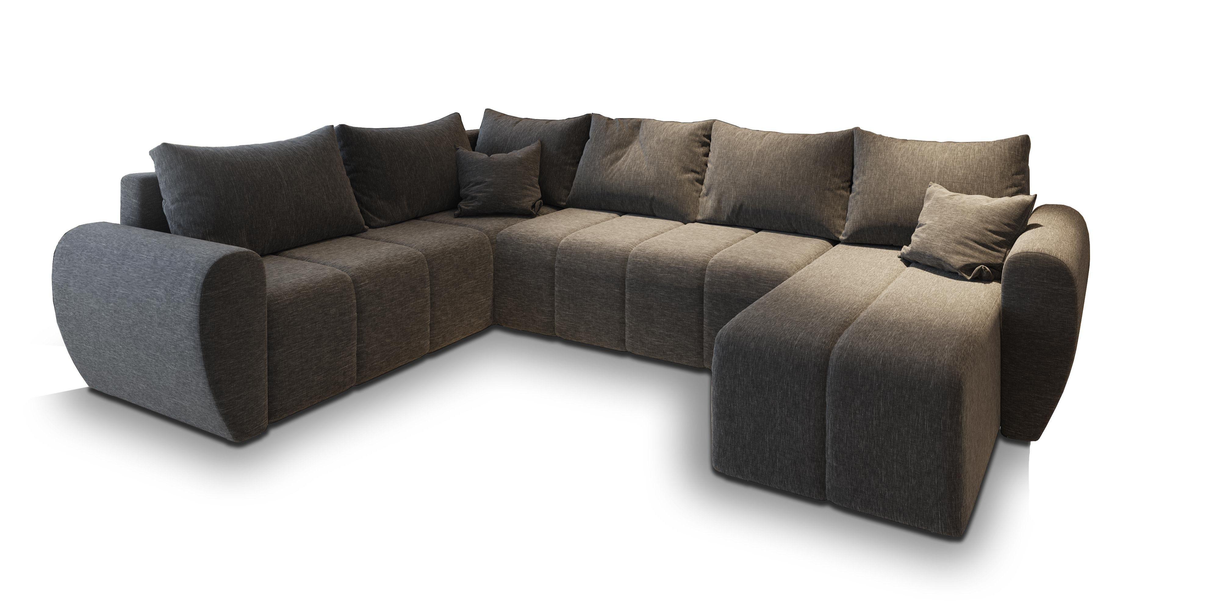 wohnli-moebel-suche-800000646878 Wohnli Möbelsuche - WOHNLANDSCHAFT MADISON XL L-S Grau Dünner Stoff mit Schlaffunktion