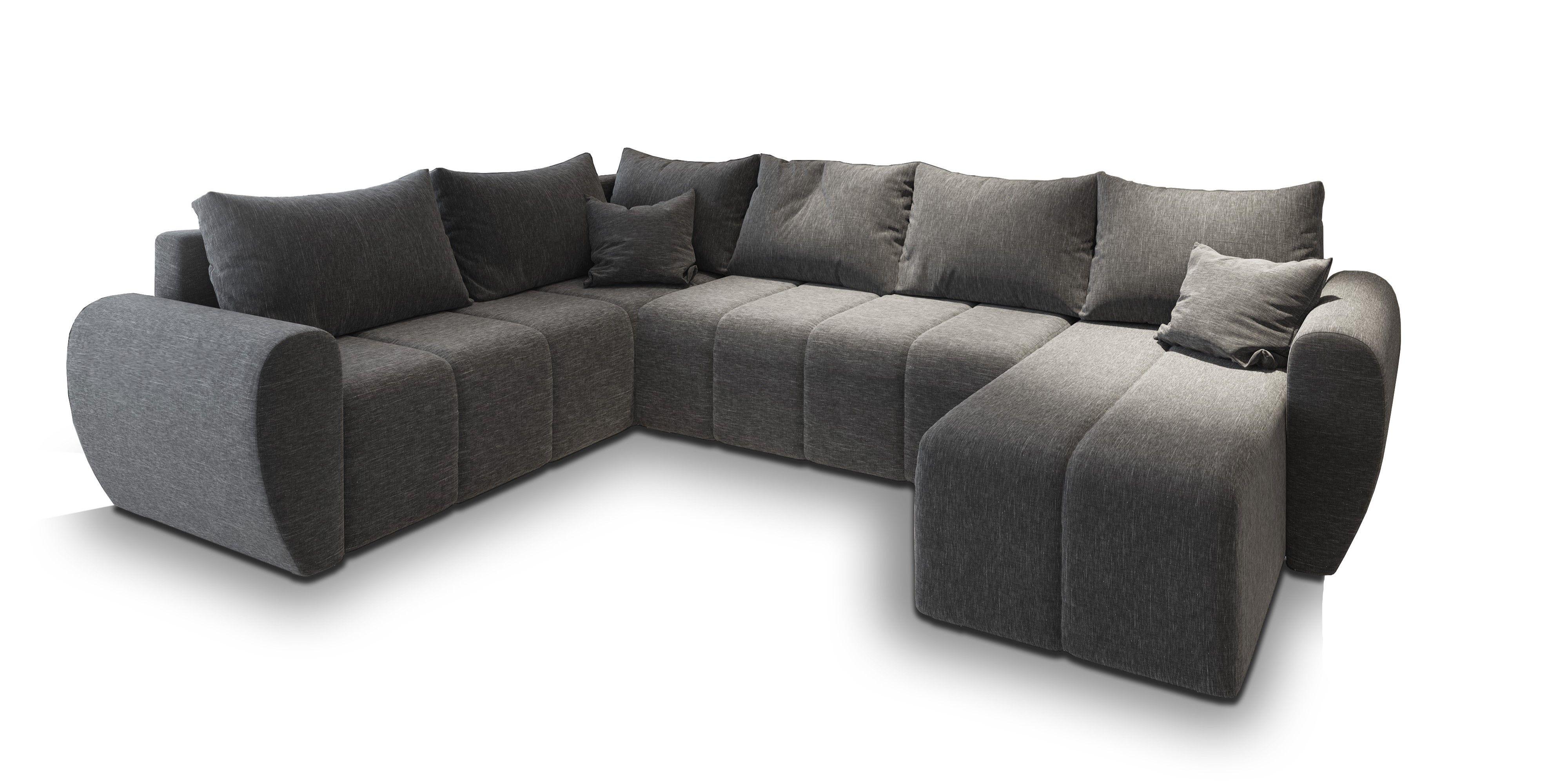 wohnli-moebel-suche-800000646882 Wohnli Möbelsuche - WOHNLANDSCHAFT MADISON XL L-S Hellgrau Dünner Stoff mit Schlaffunktion