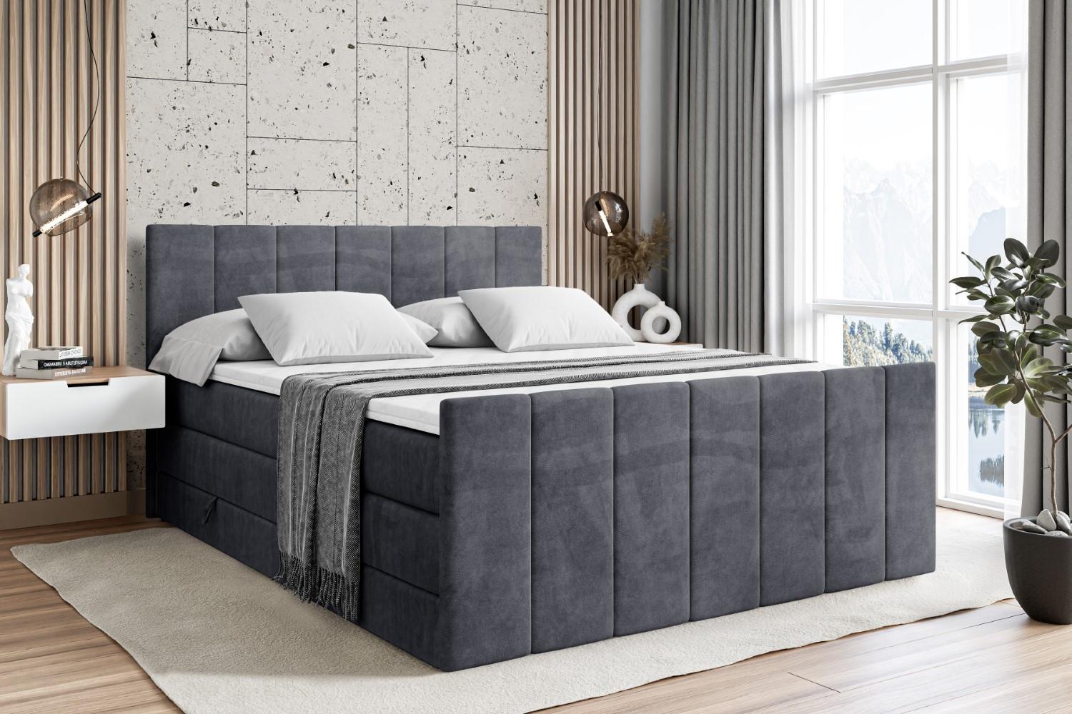 wohnli-moebel-suche-800000646917-1 BOXSPRINGBETT MOETI-Z KING - 200x200 - H3/H4 - Dunkelgrau Holzwerkstoff ALTDECOR Möbel > Betten > Boxspringbetten Grau