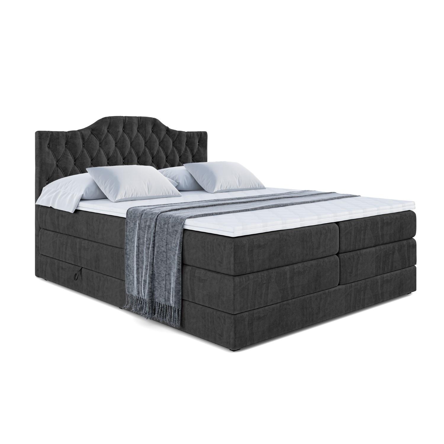 Wohnli Möbelsuche - BOXSPRINGBETT VILA-1 KING - 180x200 - H3/H4 - Schwarz