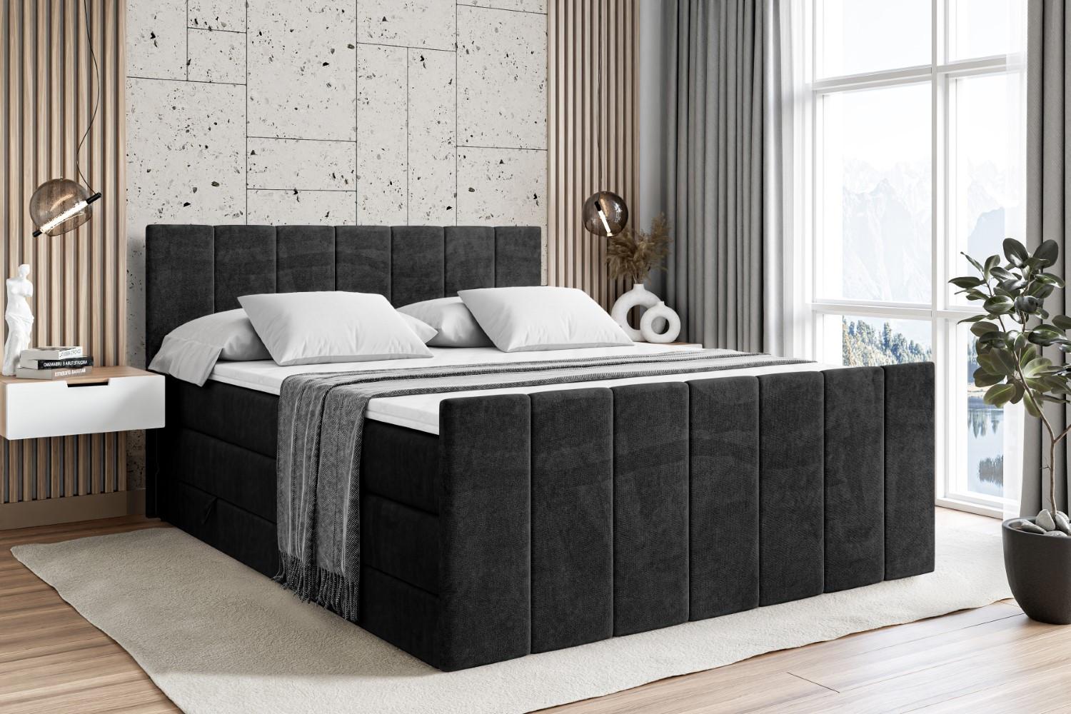 wohnli-moebel-suche-800000647002-1 BOXSPRINGBETT MOETI-Z KING - 180x200 - H3/H4 - Schwarz Holzwerkstoff ALTDECOR Möbel > Betten > Boxspringbetten Schwarz
