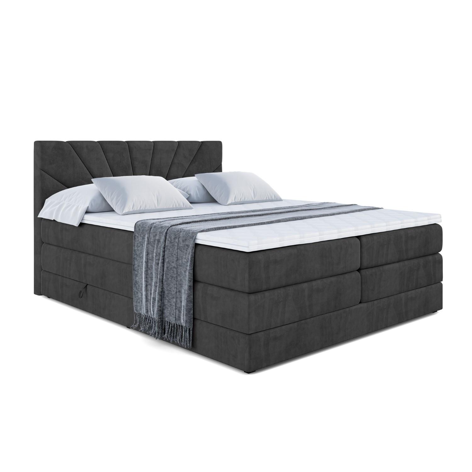 Wohnli Möbelsuche - BOXSPRINGBETT MILTIO KING - 140x200 - H3/H4 - Schwarz