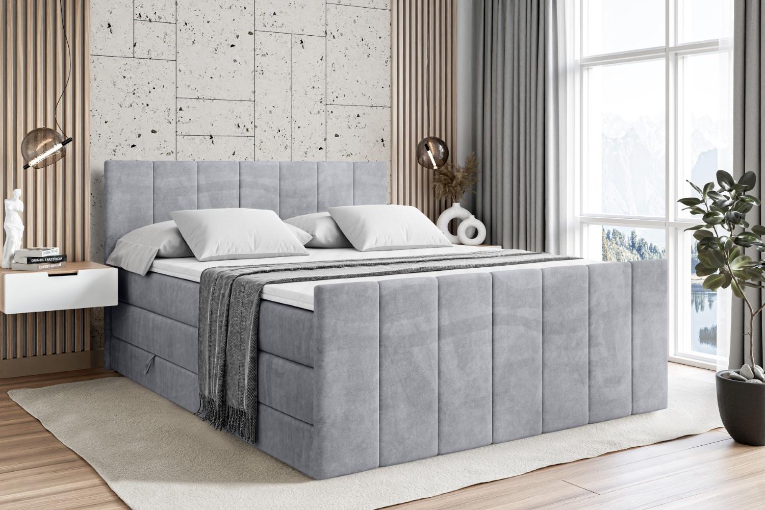 wohnli-moebel-suche-800000647023-1 BOXSPRINGBETT MOETI-Z KING - 120x200 - H3/H4 - Hellgrau Holzwerkstoff ALTDECOR Möbel > Betten > Boxspringbetten Grau
