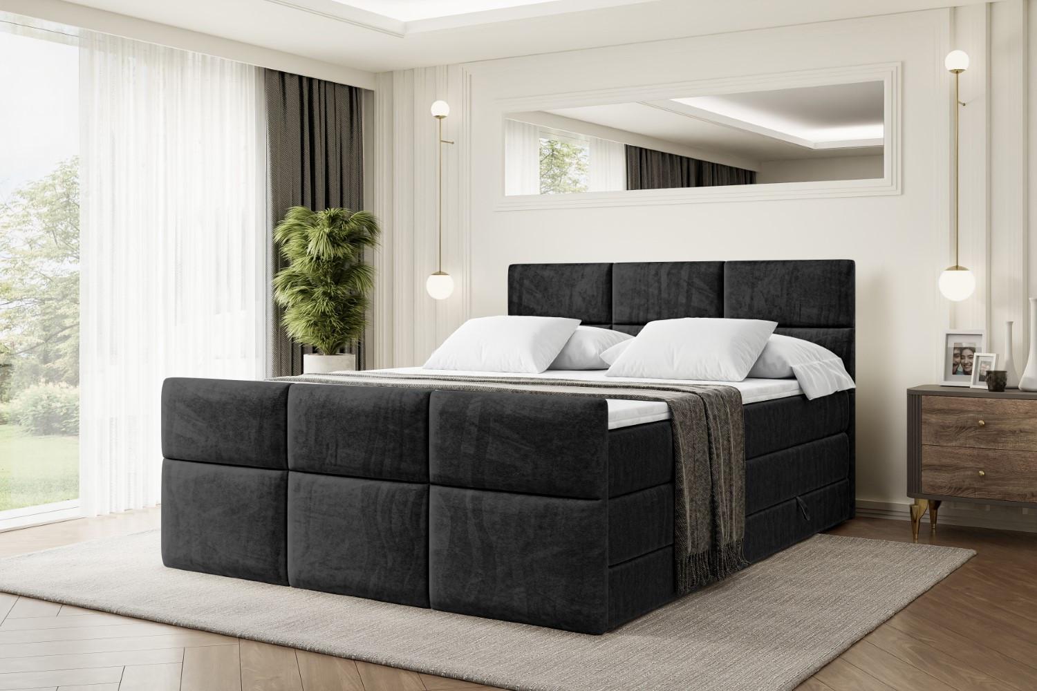 wohnli-moebel-suche-800000647102-1 BOXSPRINGBETT OHIO-Z KING - 140x200 - H3/H4 - Schwarz Holzwerkstoff ALTDECOR Möbel > Betten > Boxspringbetten Schwarz