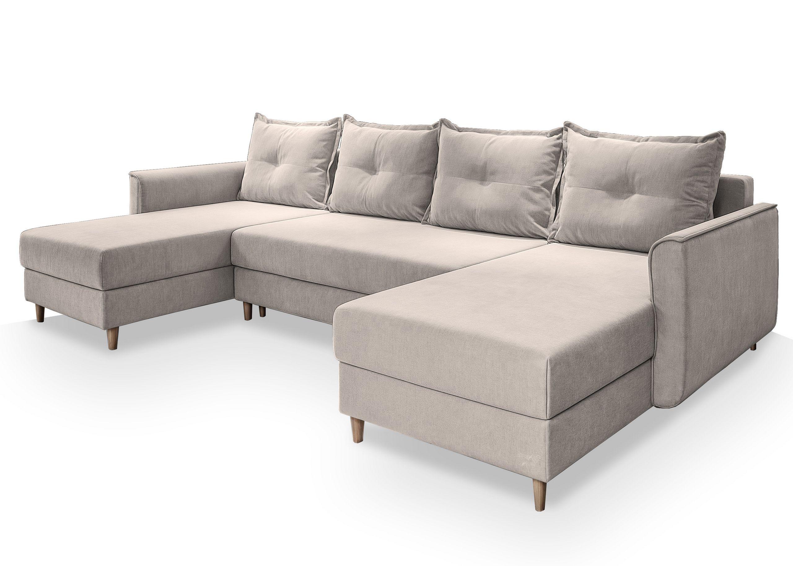 wohnli-moebel-suche-800000647367 Wohnli Möbelsuche - WOHNLANDSCHAFT VERNI Beige Plüsch-Stoff mit Schlaffunktion