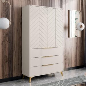 wohnli-moebel-suche-800000647550-1 KLEIDERSCHRANK Xylix 2D3SZ Holzwerkstoff MIRJAN24 Möbel > Schränke > Kleiderschränke > Drehtürenschränke Beige