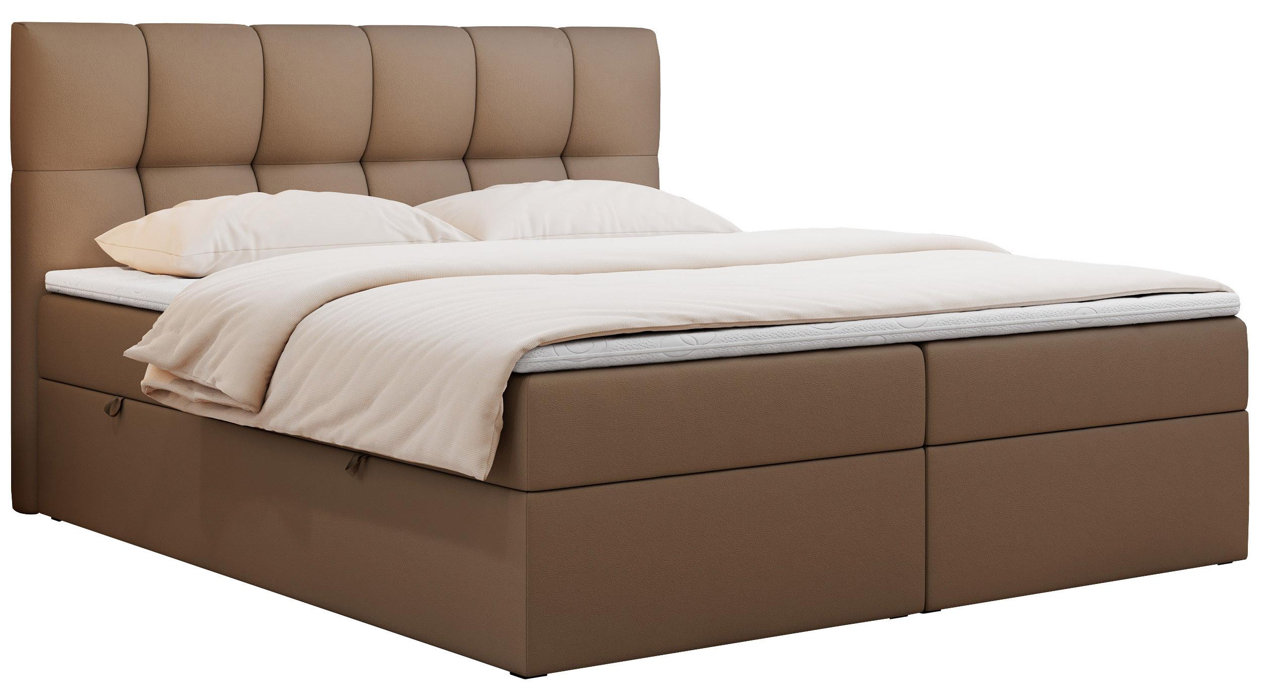 Wohnli Möbelsuche - BOXBETT RICO 180/200 Braun Kunstleder - H3