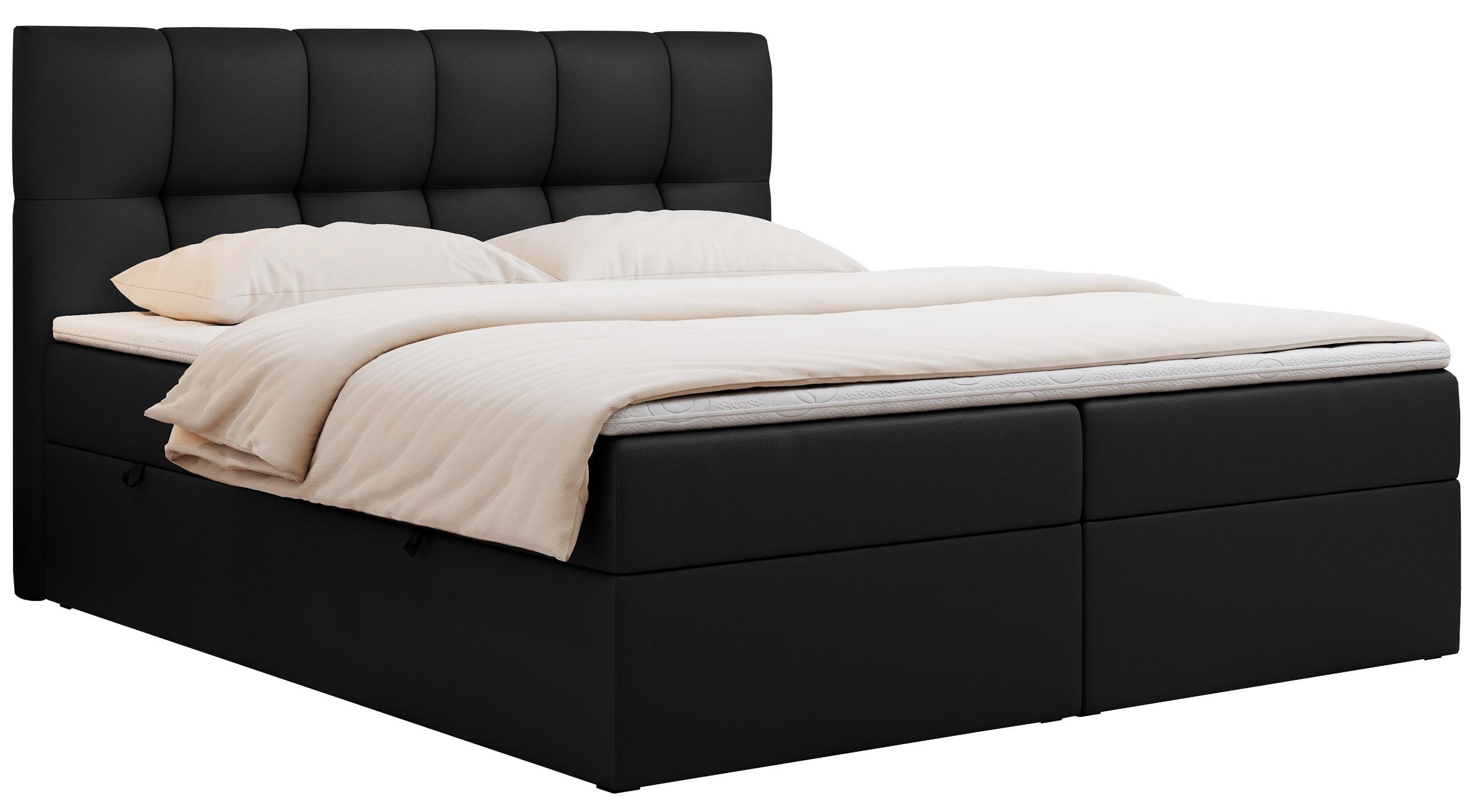 Wohnli Möbelsuche - BOXBETT RICO 200/200 Schwarz Kunstleder - H3