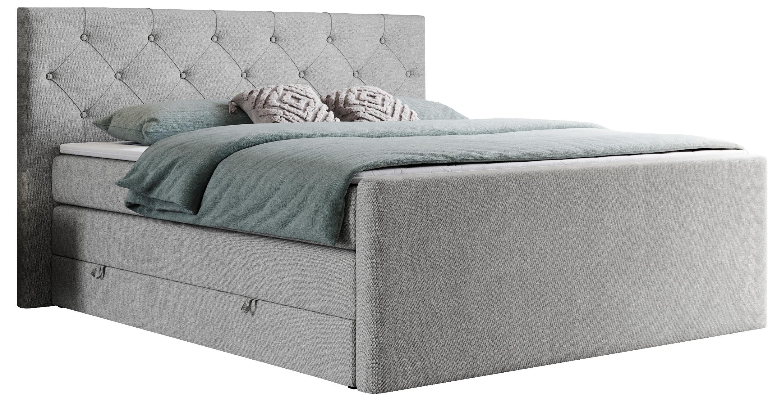 wohnli-moebel-suche-800000648160 Wohnli Möbelsuche - BOXSPRINGBETT KING VELEN 140/200 Hellgrau Struktur - H4