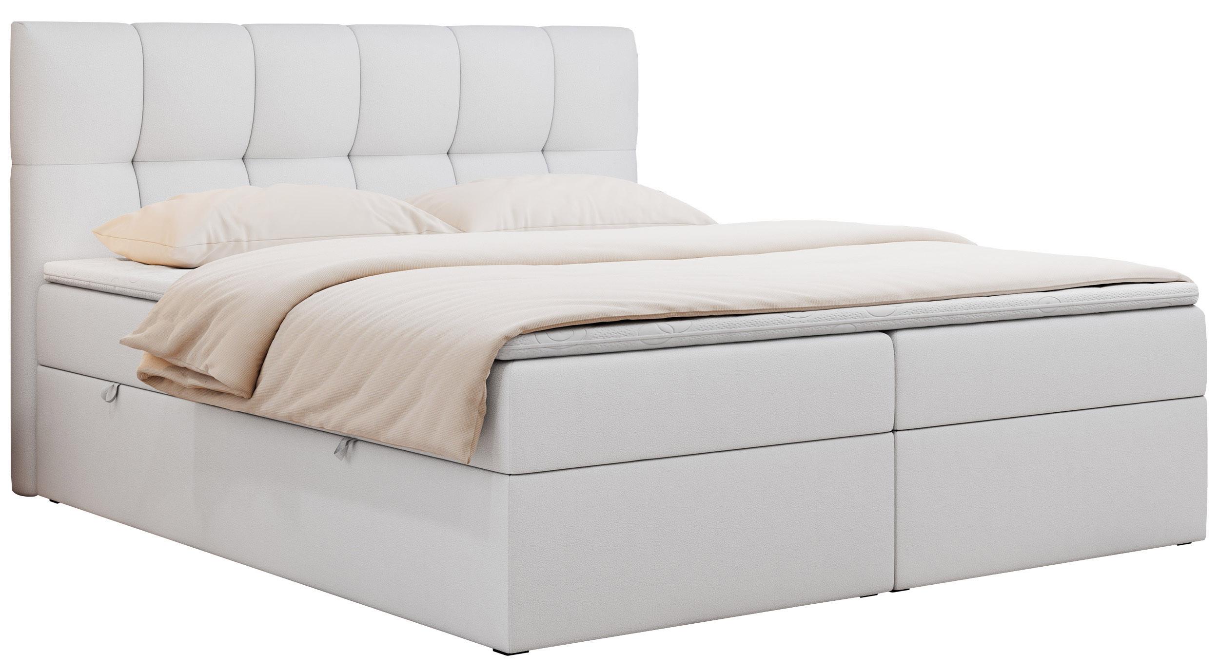 Wohnli Möbelsuche - BOXBETT RICO 180/200 Weiß Kunstleder - H4
