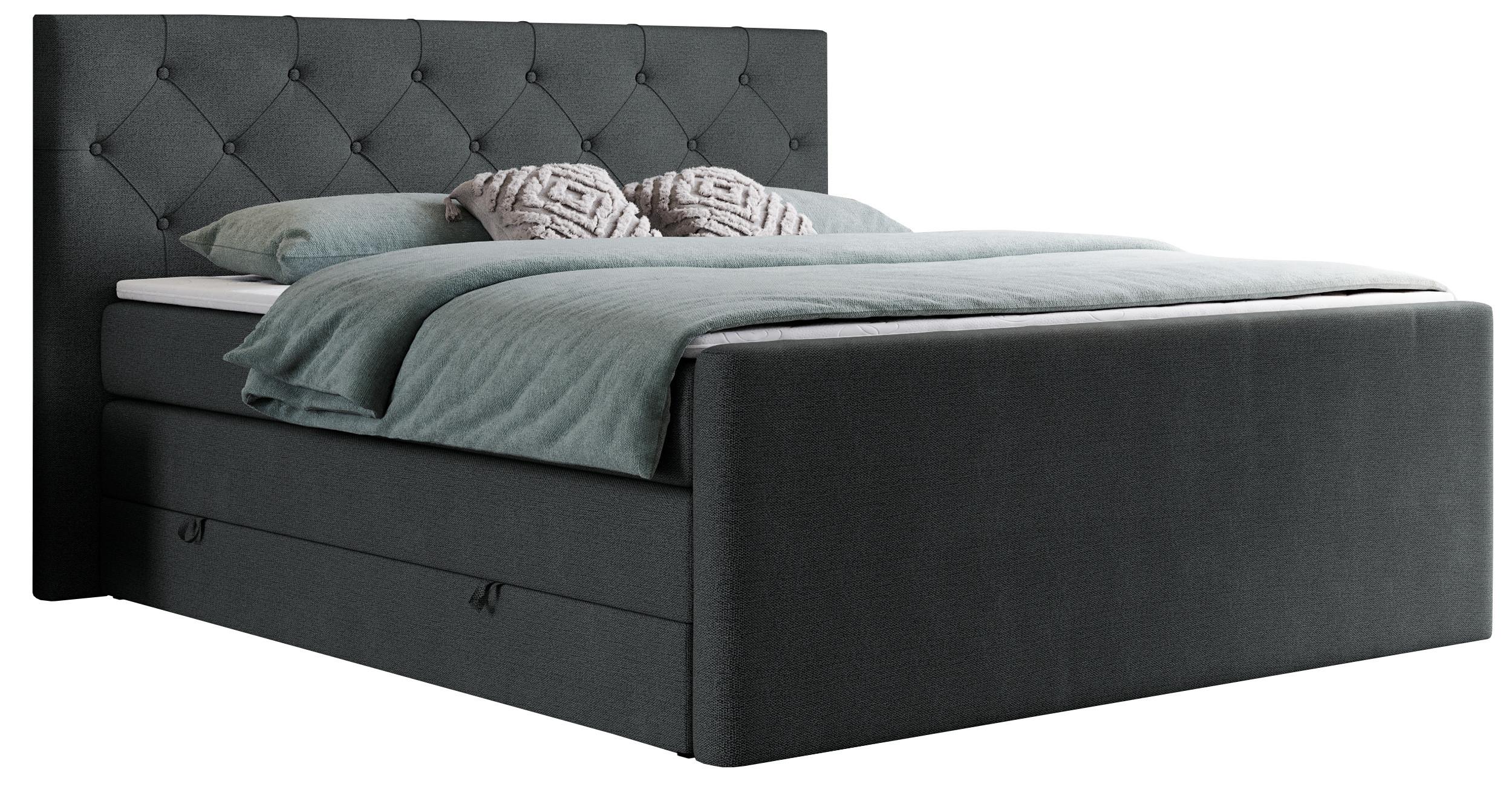 wohnli-moebel-suche-800000648244 Wohnli Möbelsuche - BOXSPRINGBETT KING VELEN 160/200 Dunkelgrau Struktur - H4