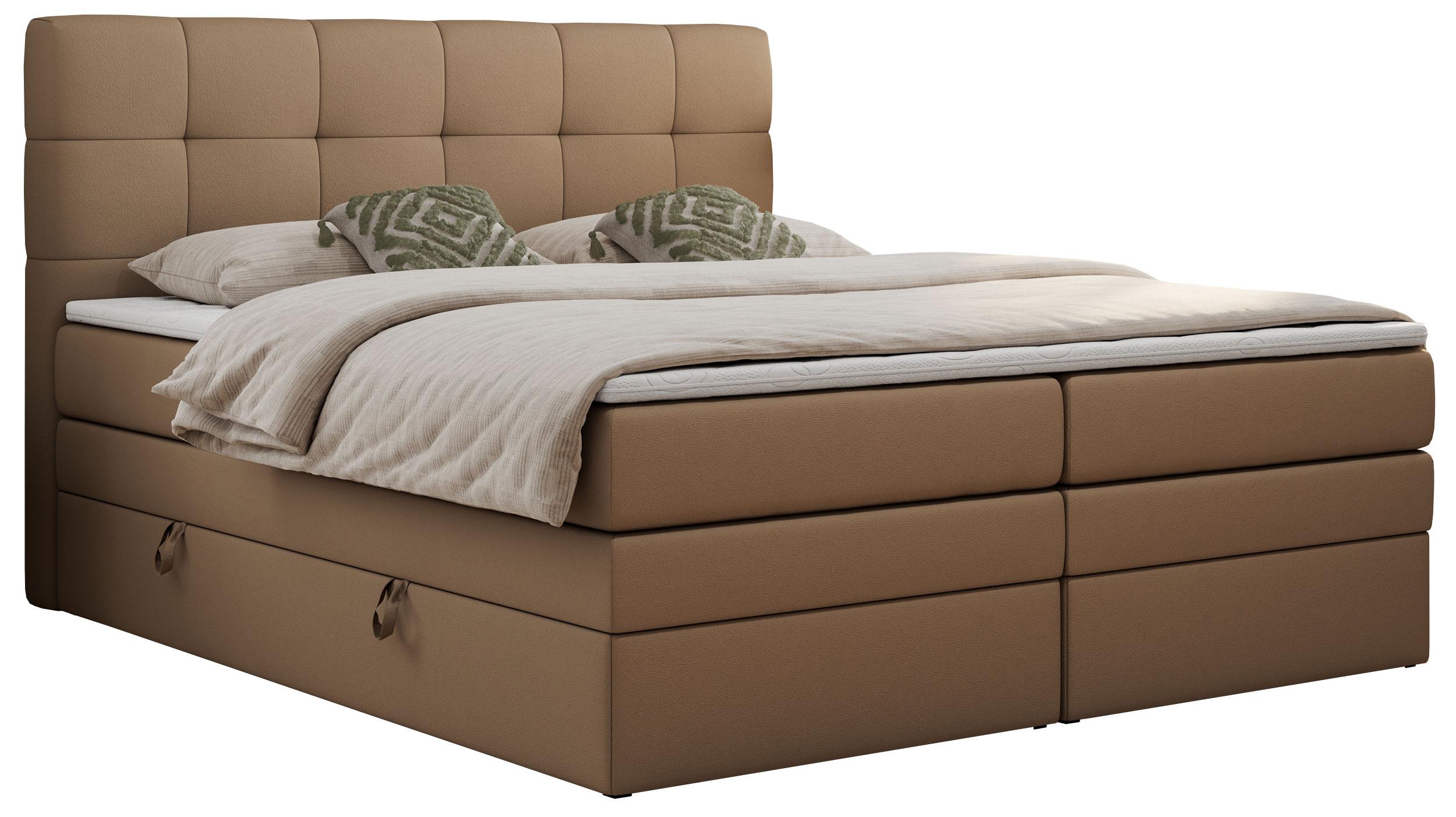 wohnli-moebel-suche-800000648251 Wohnli Möbelsuche - BOXSPRINGBETT LUKA KING 200/200 Braun Kunstleder - H4
