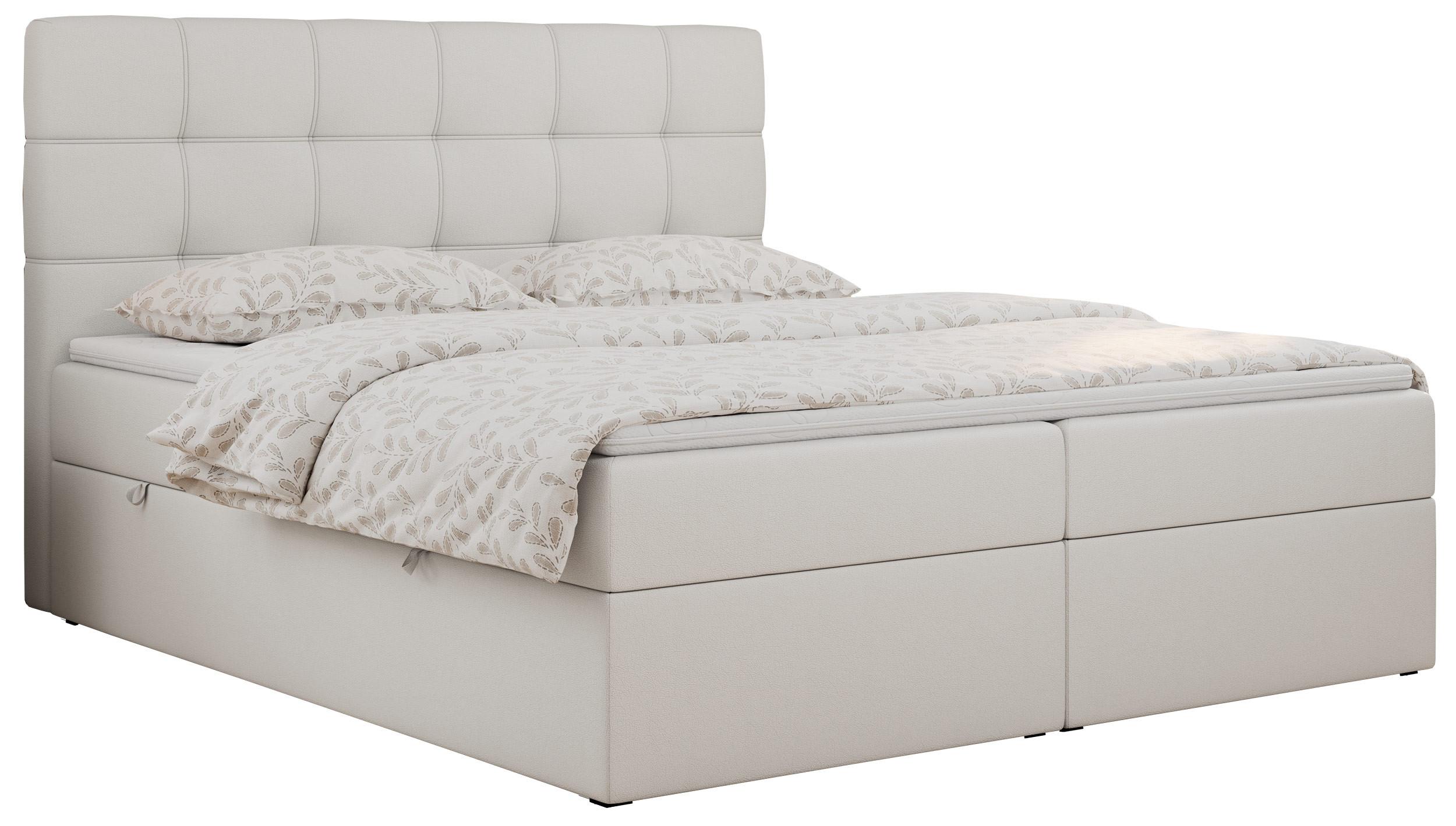 Wohnli Möbelsuche - BOXBETT ERNI 120/200 - Weiß Kunstleder - H4