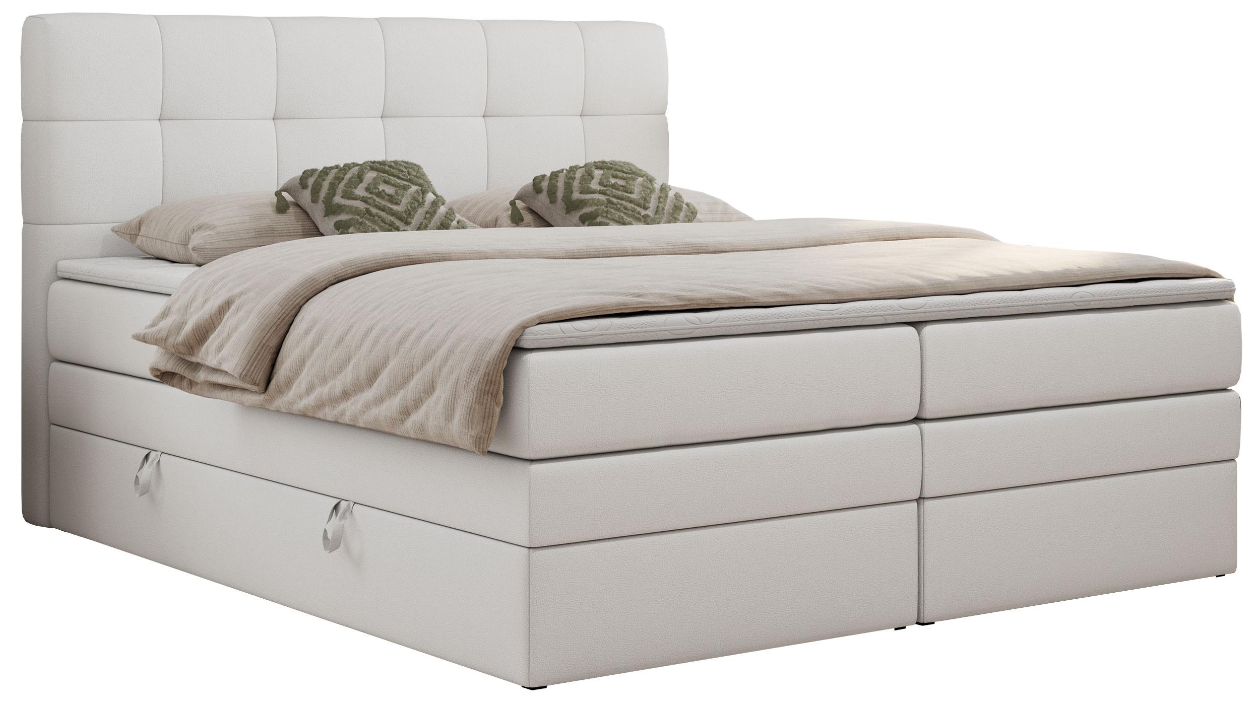 wohnli-moebel-suche-800000648350 Wohnli Möbelsuche - BOXSPRINGBETT LUKA KING 180/200 Weiß Kunstleder - H3