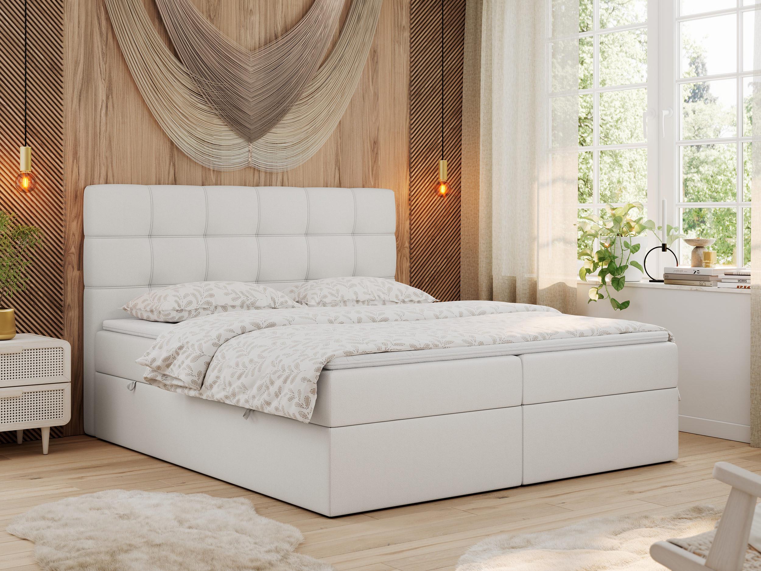 wohnli-moebel-suche-800000648365-1 BOXBETT ERNI 180/200 - Weiß Kunstleder - H3 Textil MKS Möbel > Betten > Boxspringbetten Weiß