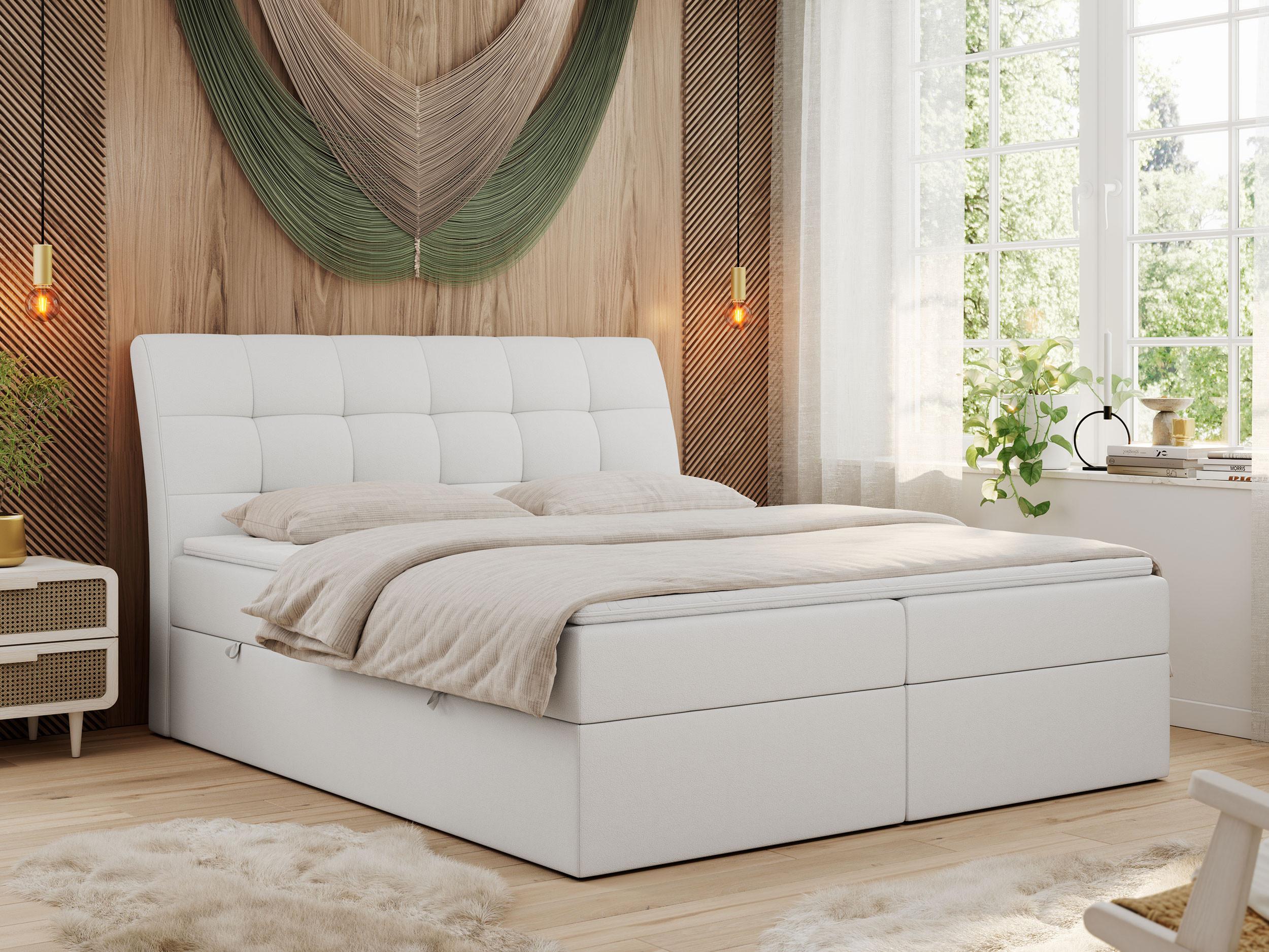wohnli-moebel-suche-800000648375-1 BOXBETT DIEGOS 120/200 Weiß Kunstleder - H3 Textil MKS Möbel > Betten > Boxspringbetten Weiß