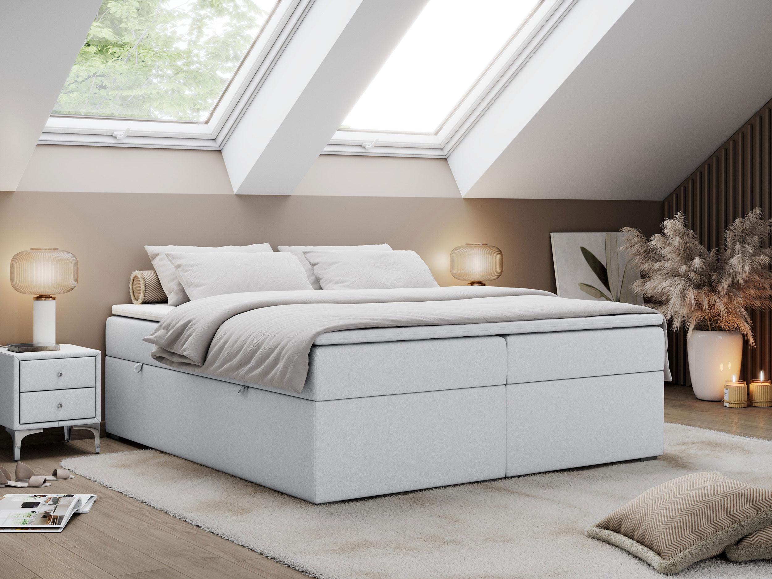 BOXBETT BESS 140/200 Weiß Kunstleder - H4 Textil MKS Möbel > Betten > Boxspringbetten Weiß