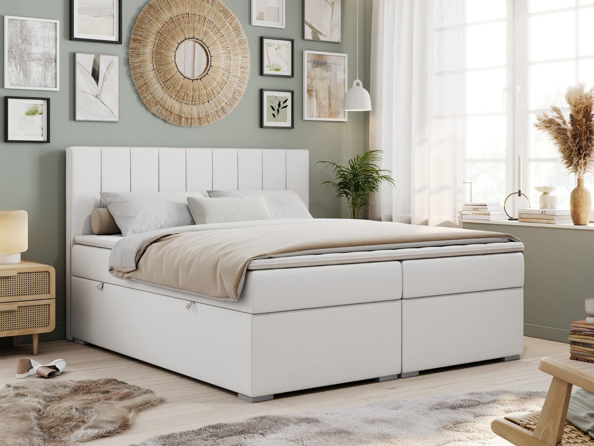 wohnli-moebel-suche-800000648553-1 BOXBETT ALLY 120/200 Weiß Kunstleder - H4 Textil MKS Möbel > Betten > Boxspringbetten Weiß