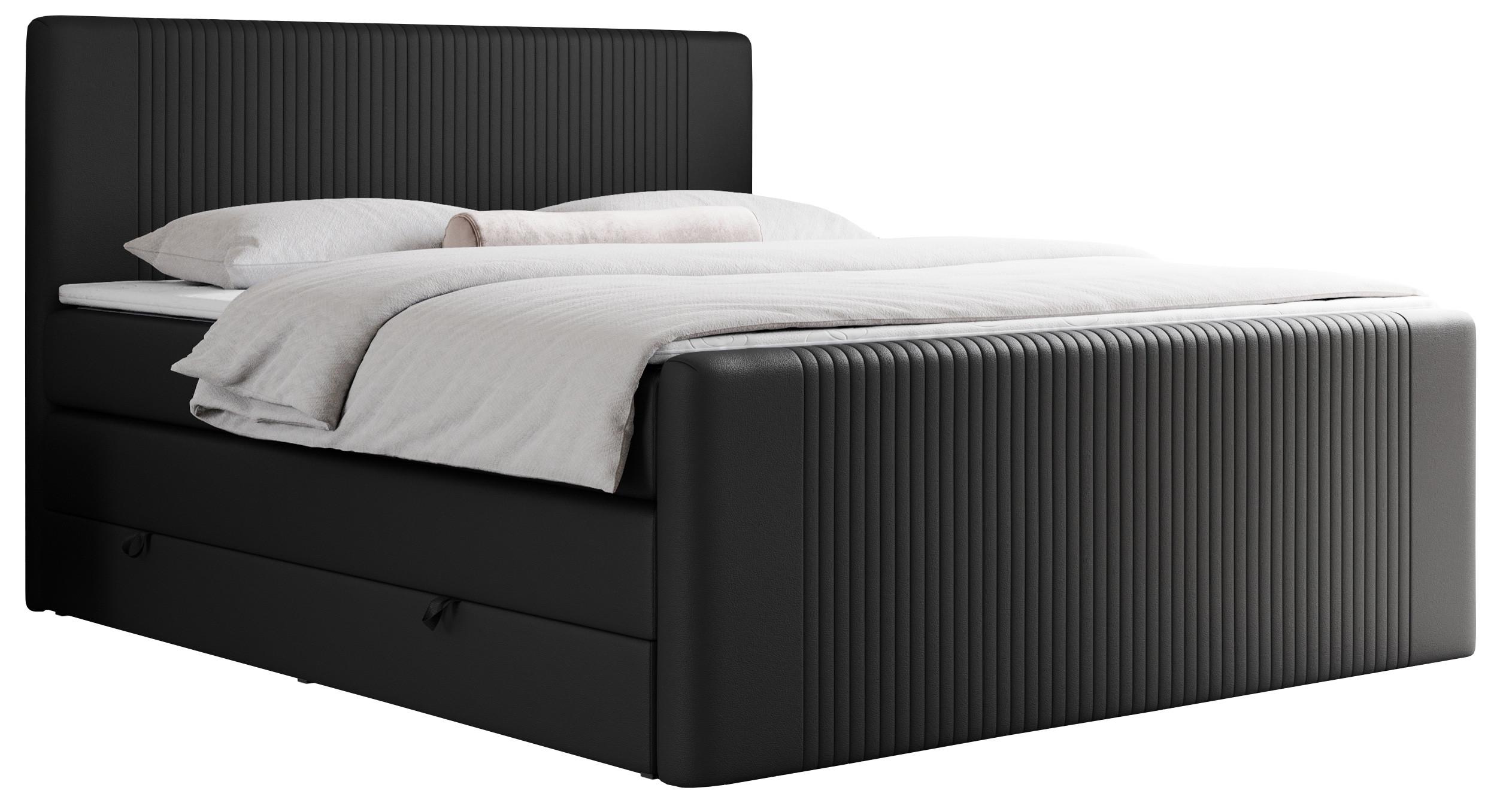 wohnli-moebel-suche-800000648565 Wohnli Möbelsuche - BOXSPRINGBETT KING DOREN 180/200 Schwarz Kunstleder - H3