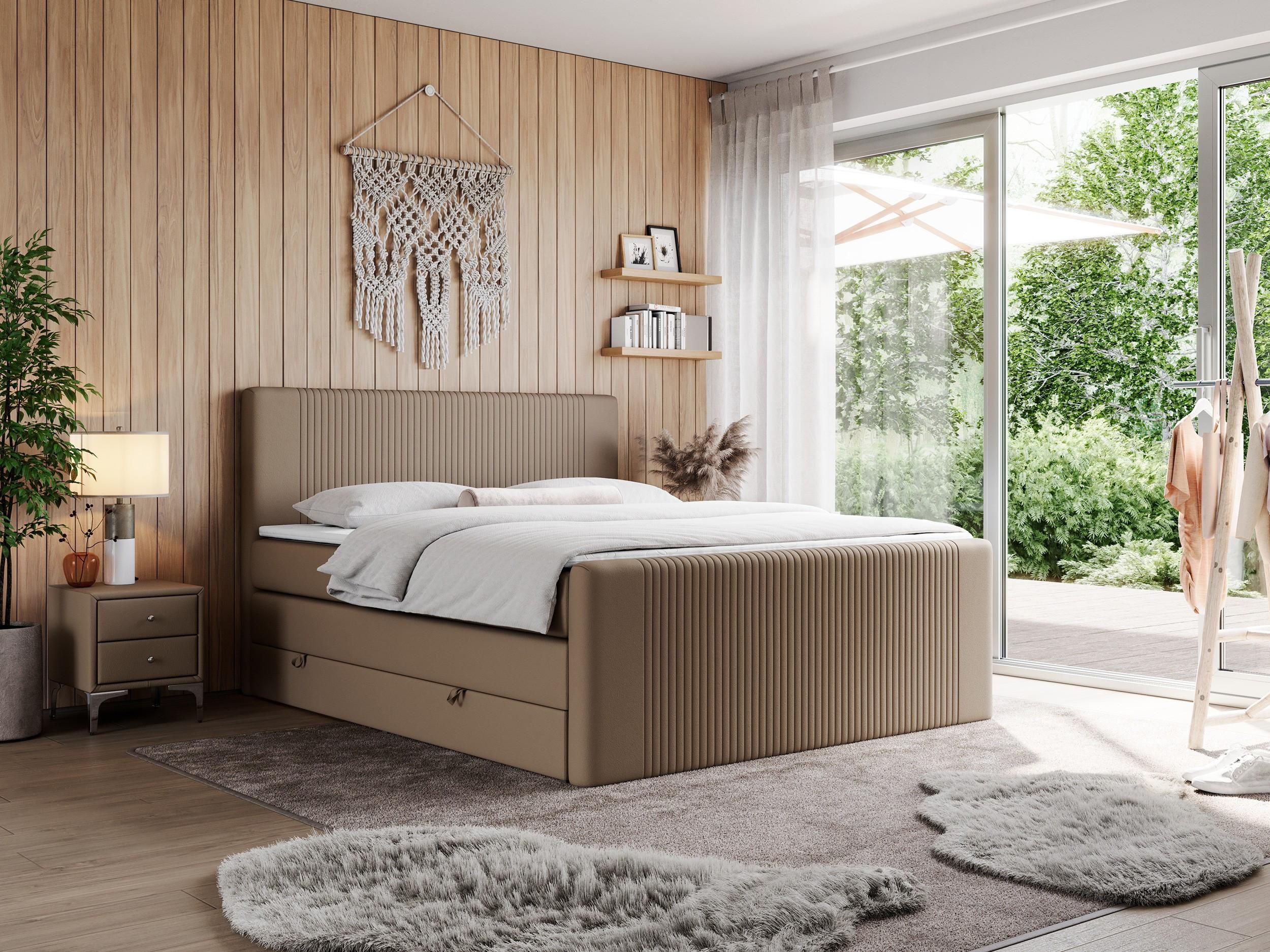 wohnli-moebel-suche-800000648661-1 BOXSPRINGBETT KING DOREN 200/200 Braun Kunstleder - H4 Textil MKS Möbel > Betten > Boxspringbetten Braun