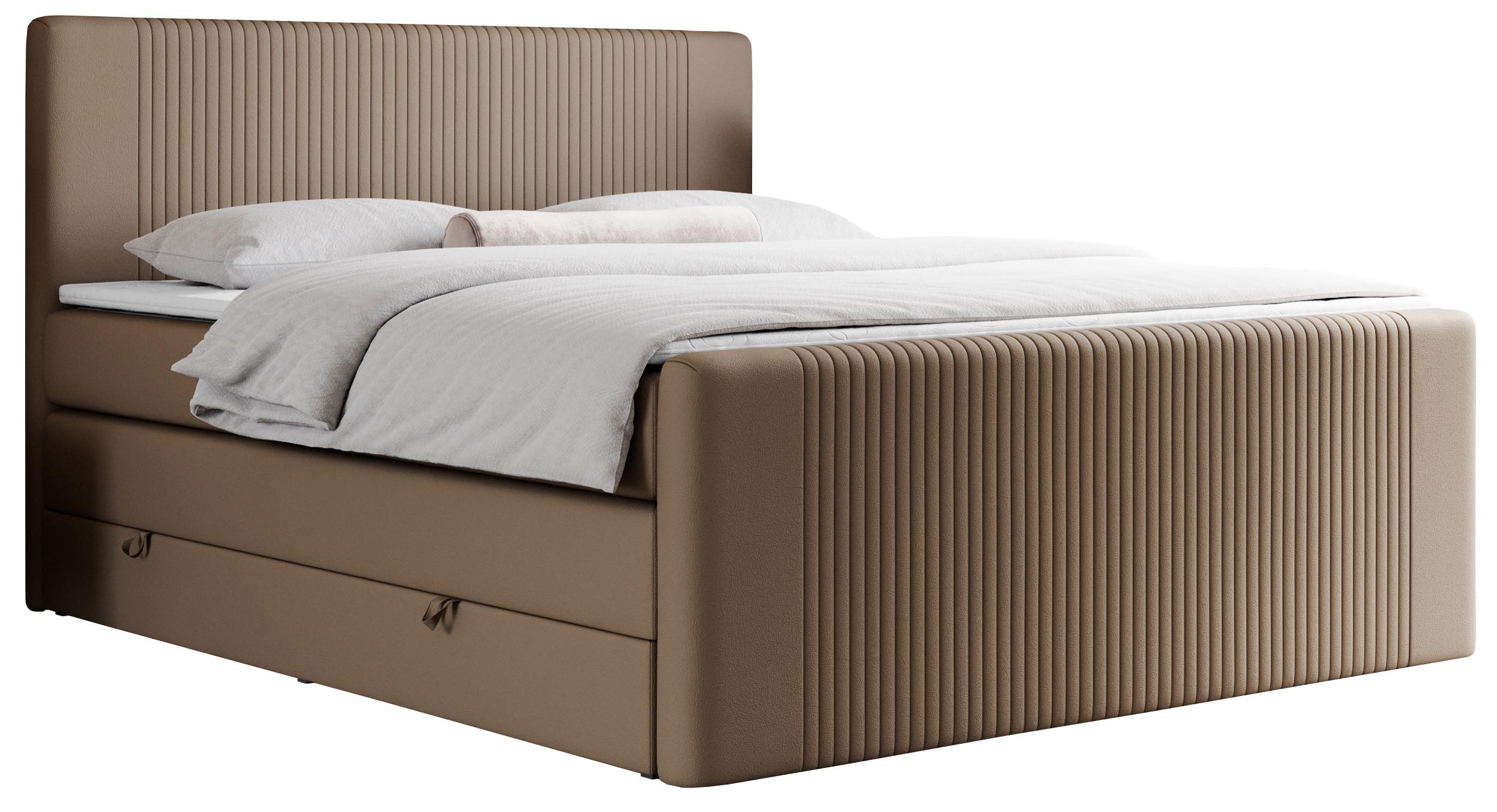 wohnli-moebel-suche-800000648661 Wohnli Möbelsuche - BOXSPRINGBETT KING DOREN 200/200 Braun Kunstleder - H4