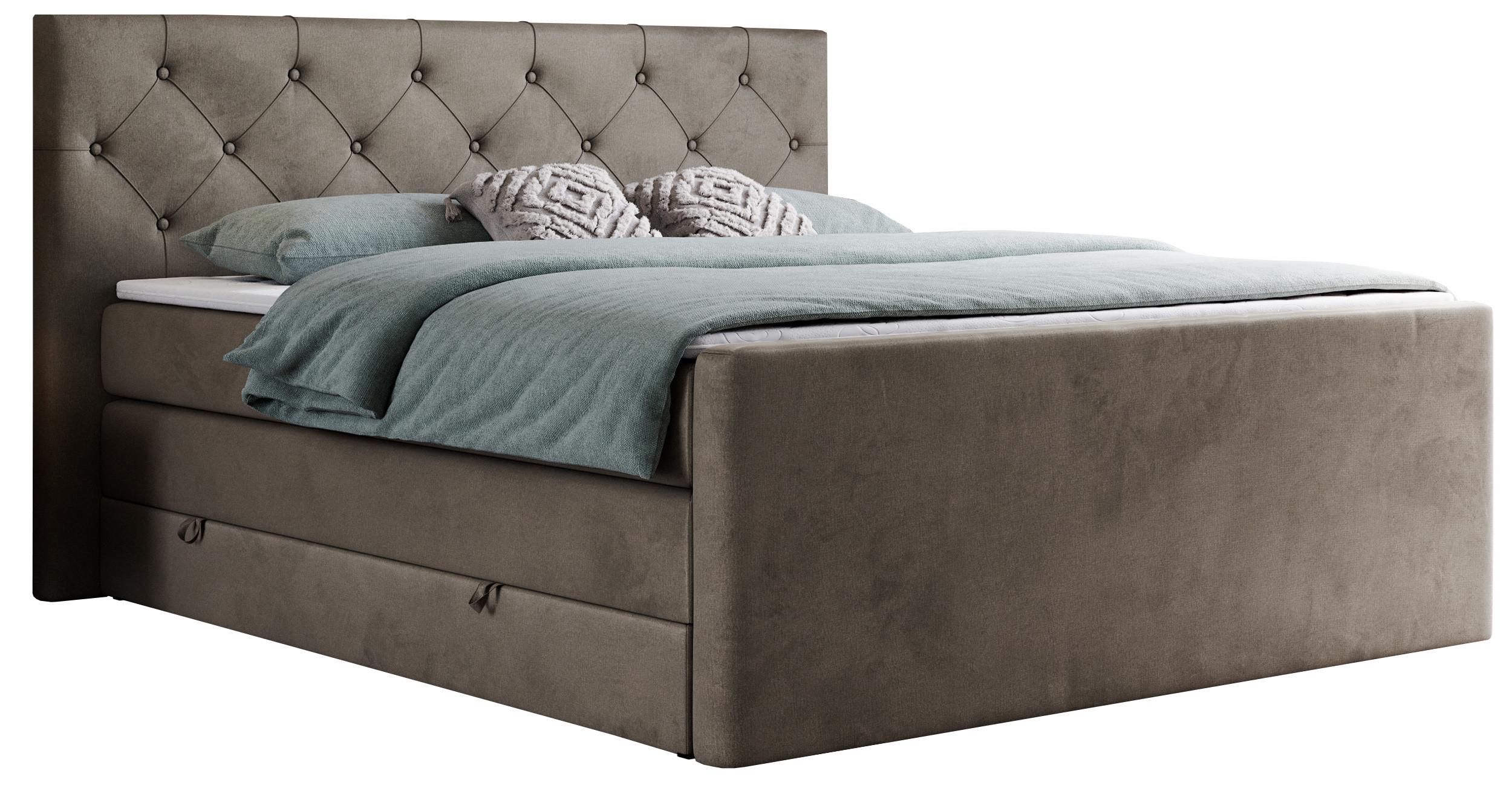 wohnli-moebel-suche-800000648668 Wohnli Möbelsuche - BOXSPRINGBETT KING VELEN 200/200 Braun Velvet - H3