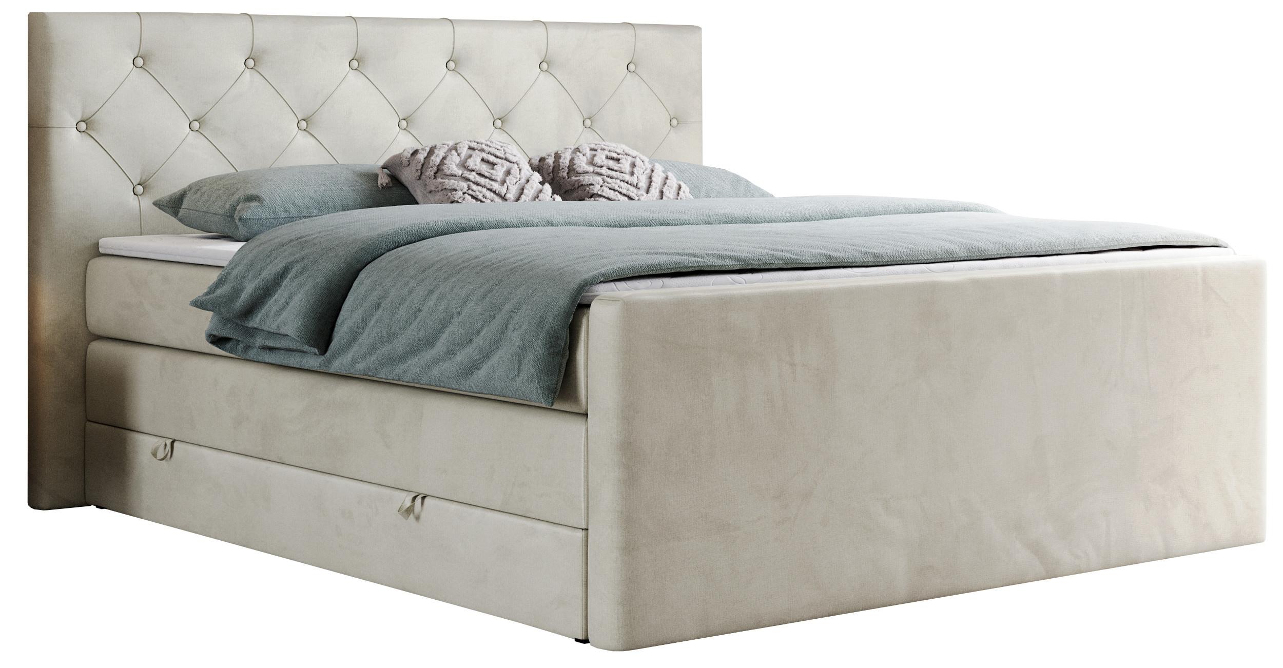 wohnli-moebel-suche-800000648681 Wohnli Möbelsuche - BOXSPRINGBETT KING VELEN 200/200 Beige Velvet - H3