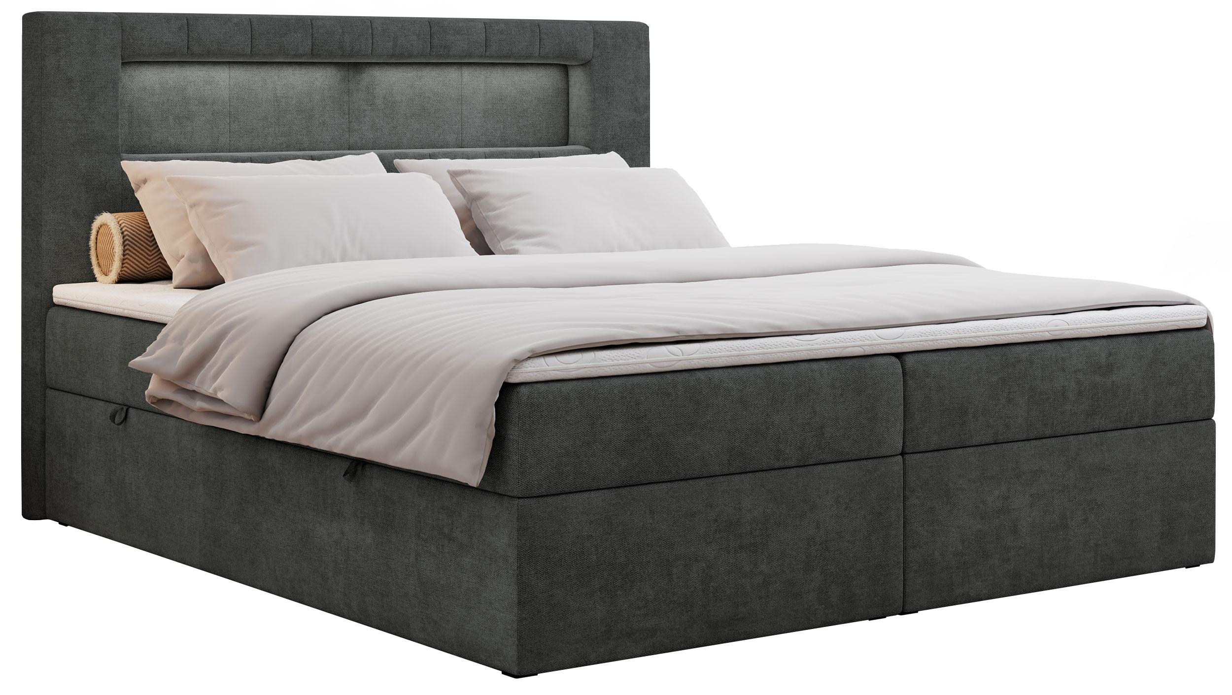 wohnli-moebel-suche-800000648700 Wohnli Möbelsuche - BOXBETT GOLD-5 LED 140/200 Dunkelgrau Struktur - H3