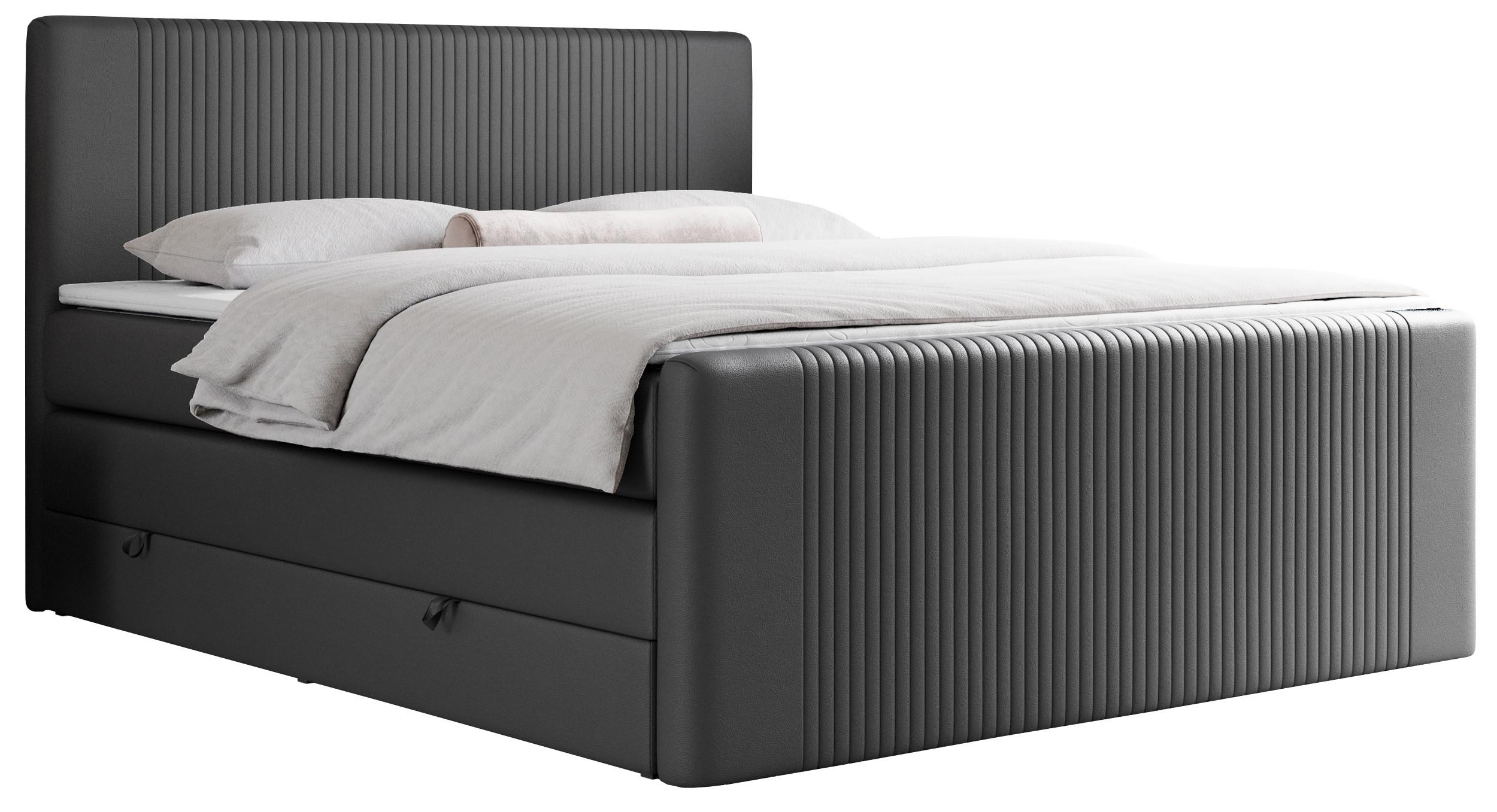 wohnli-moebel-suche-800000648743 Wohnli Möbelsuche - BOXSPRINGBETT KING DOREN 200/200 Dunkelgrau Kunstleder - H3