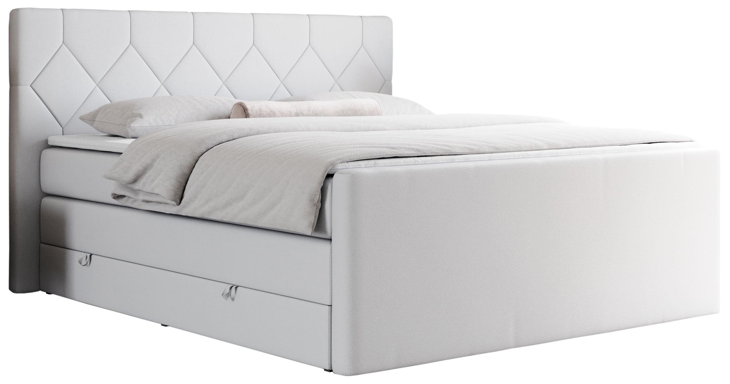wohnli-moebel-suche-800000648777 Wohnli Möbelsuche - BOXSPRINGBETT KING EIGAR 200/200 Weiß Kunstleder - H3