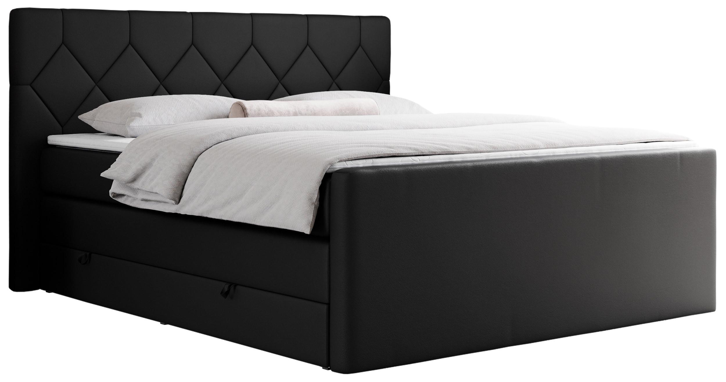 wohnli-moebel-suche-800000648791 Wohnli Möbelsuche - BOXSPRINGBETT KING EIGAR 140/200 Schwarz Kunstleder - H3