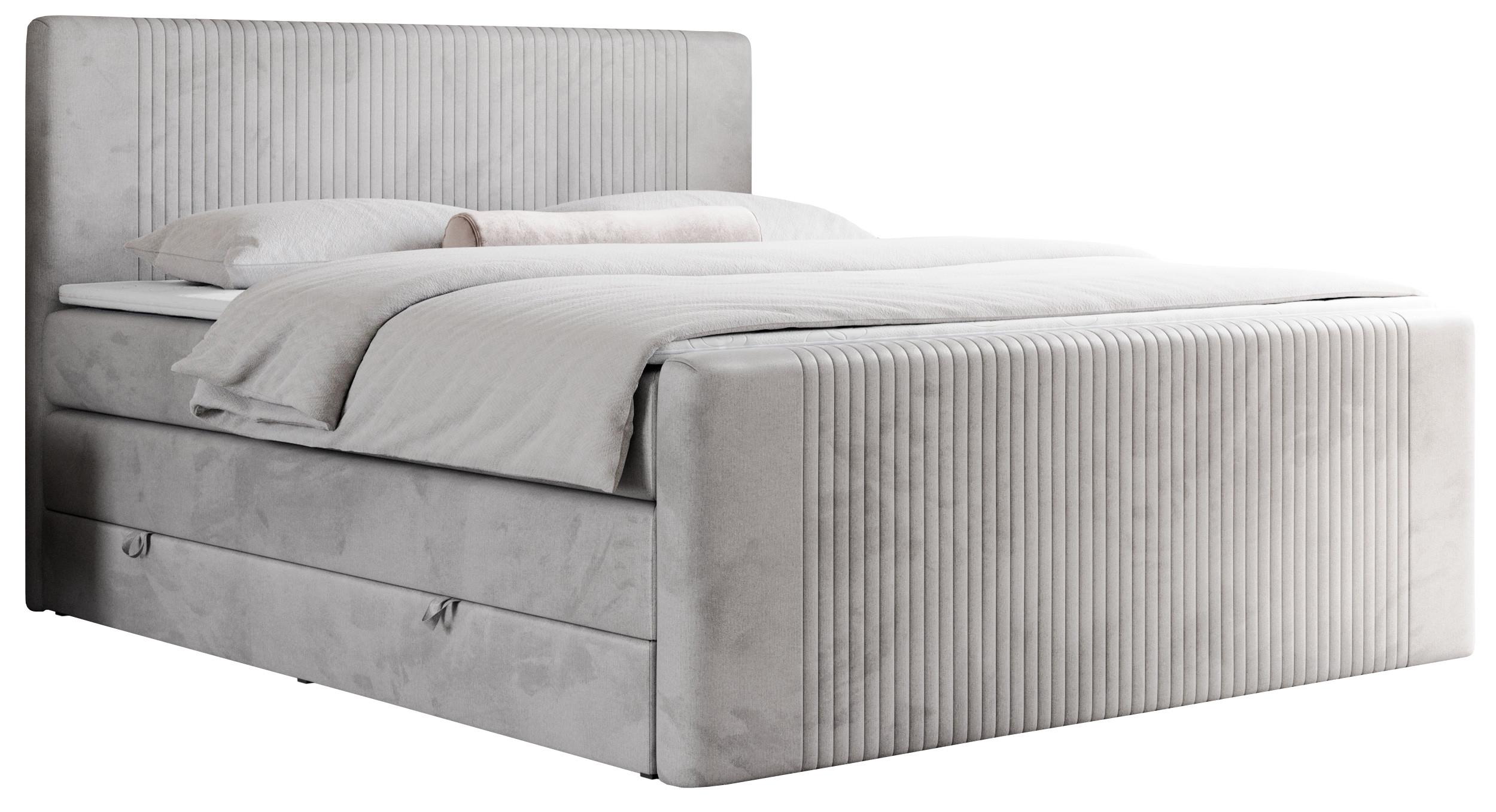 wohnli-moebel-suche-800000648820 Wohnli Möbelsuche - BOXSPRINGBETT KING DOREN 180/200 Hellgrau Velvet - H3