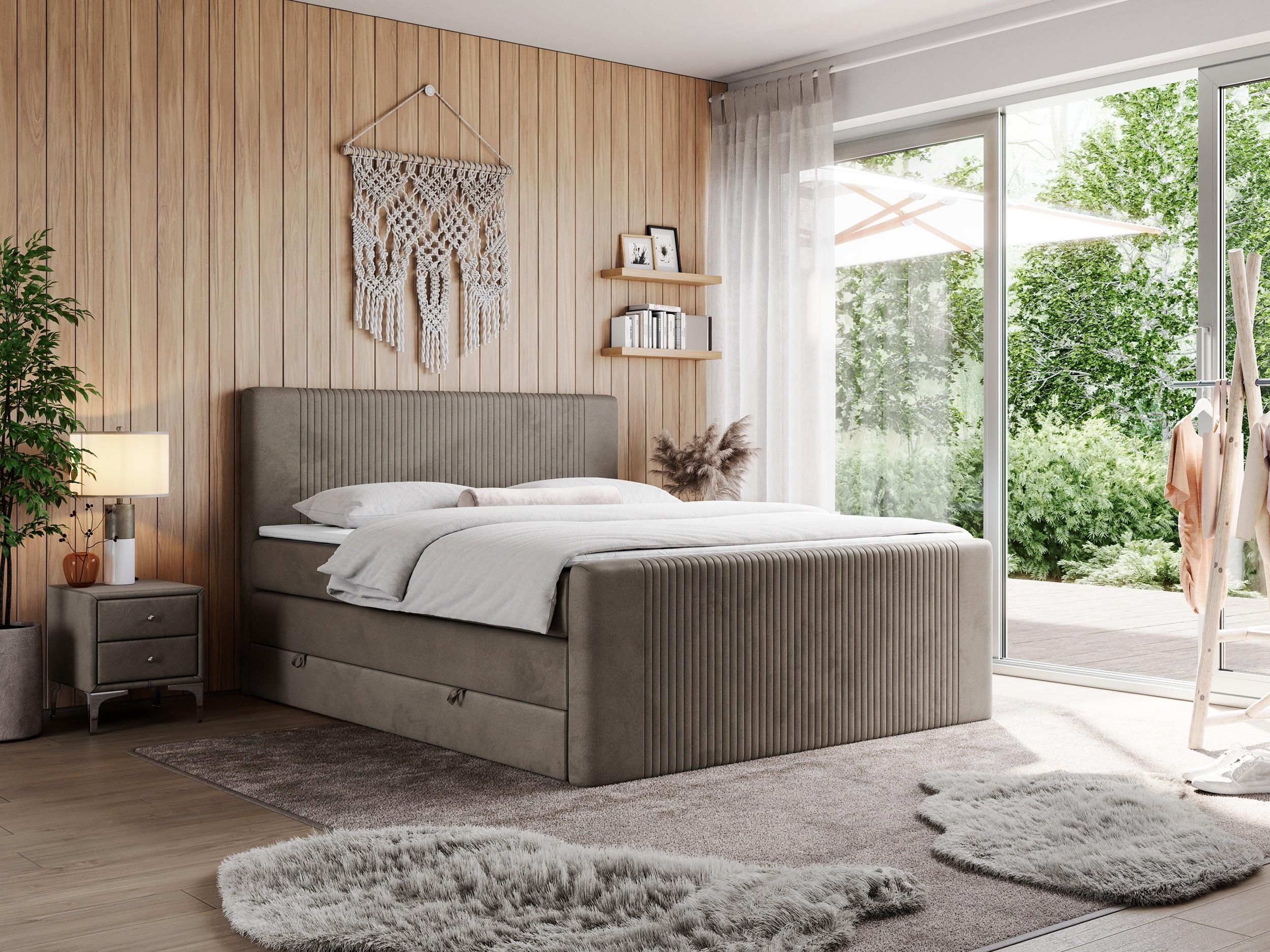 wohnli-moebel-suche-800000648878-1 BOXSPRINGBETT KING DOREN 180/200 Braun Velvet - H4 Textil MKS Möbel > Betten > Boxspringbetten Braun